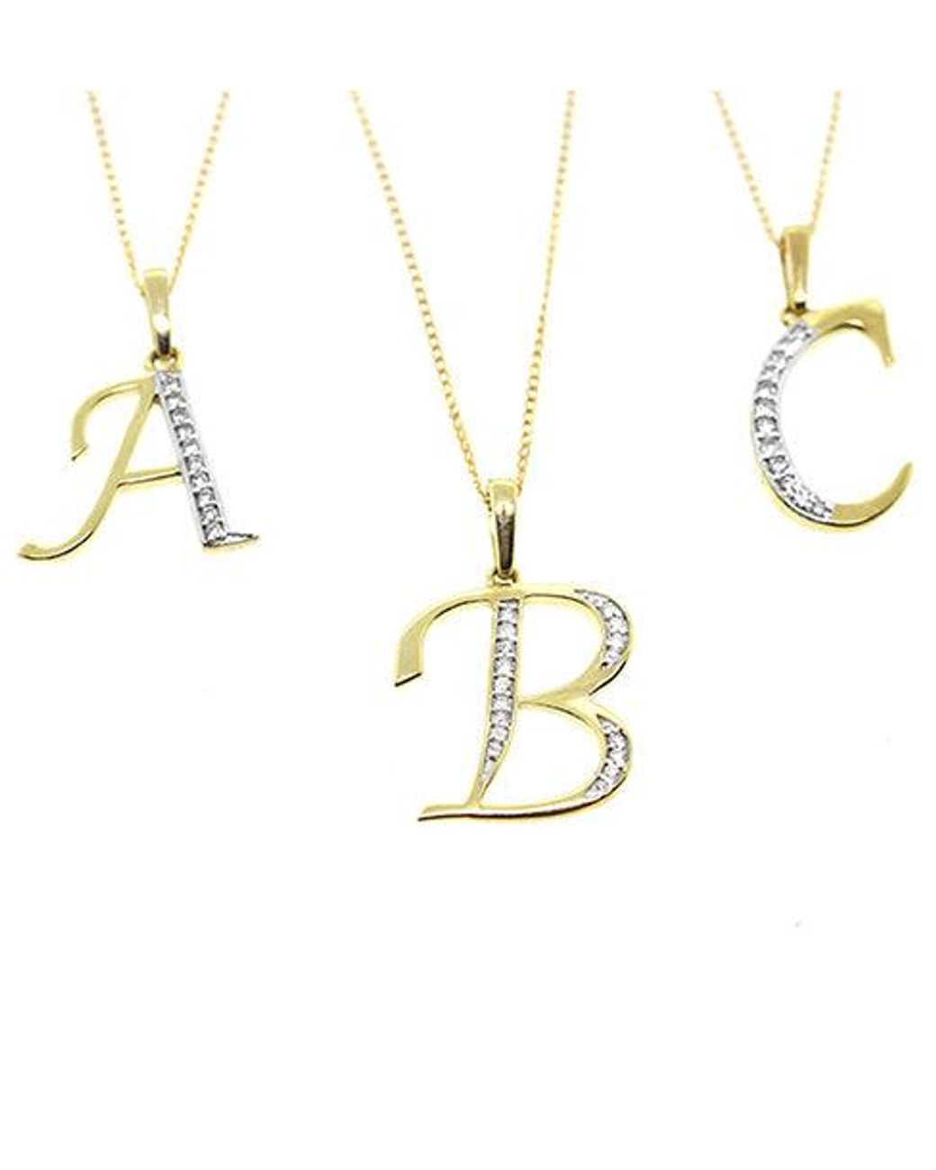 The Diamond Store Metallic Initial 'P' 0.05Ct Lab Diamond Pendant Necklace
