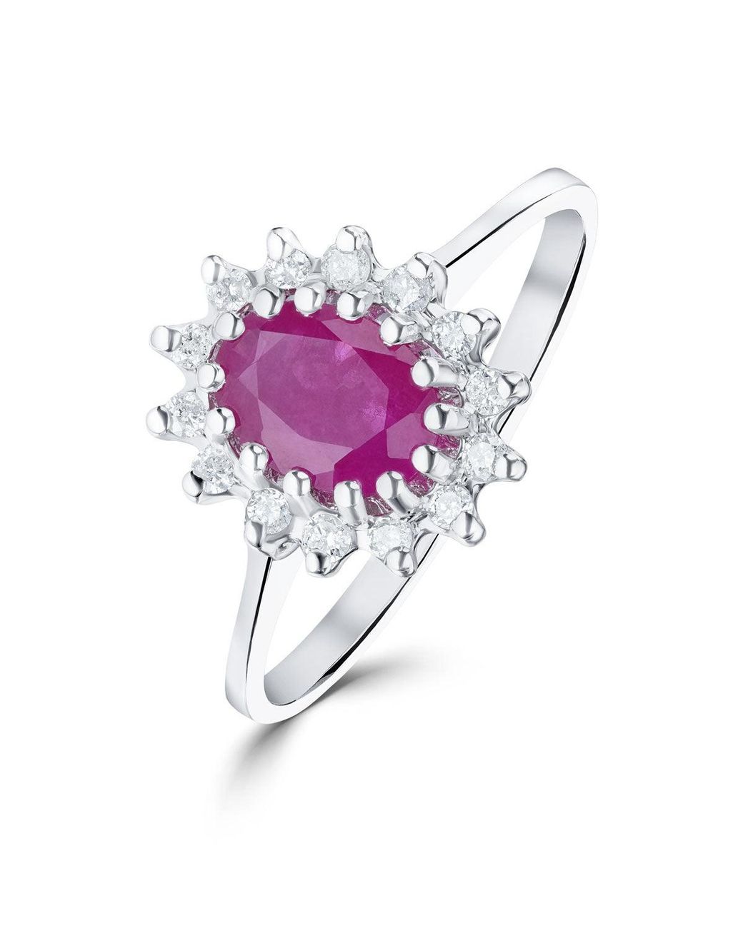 The Diamond Store Purple Ruby 0.95Ct And Diamond 9K Ring
