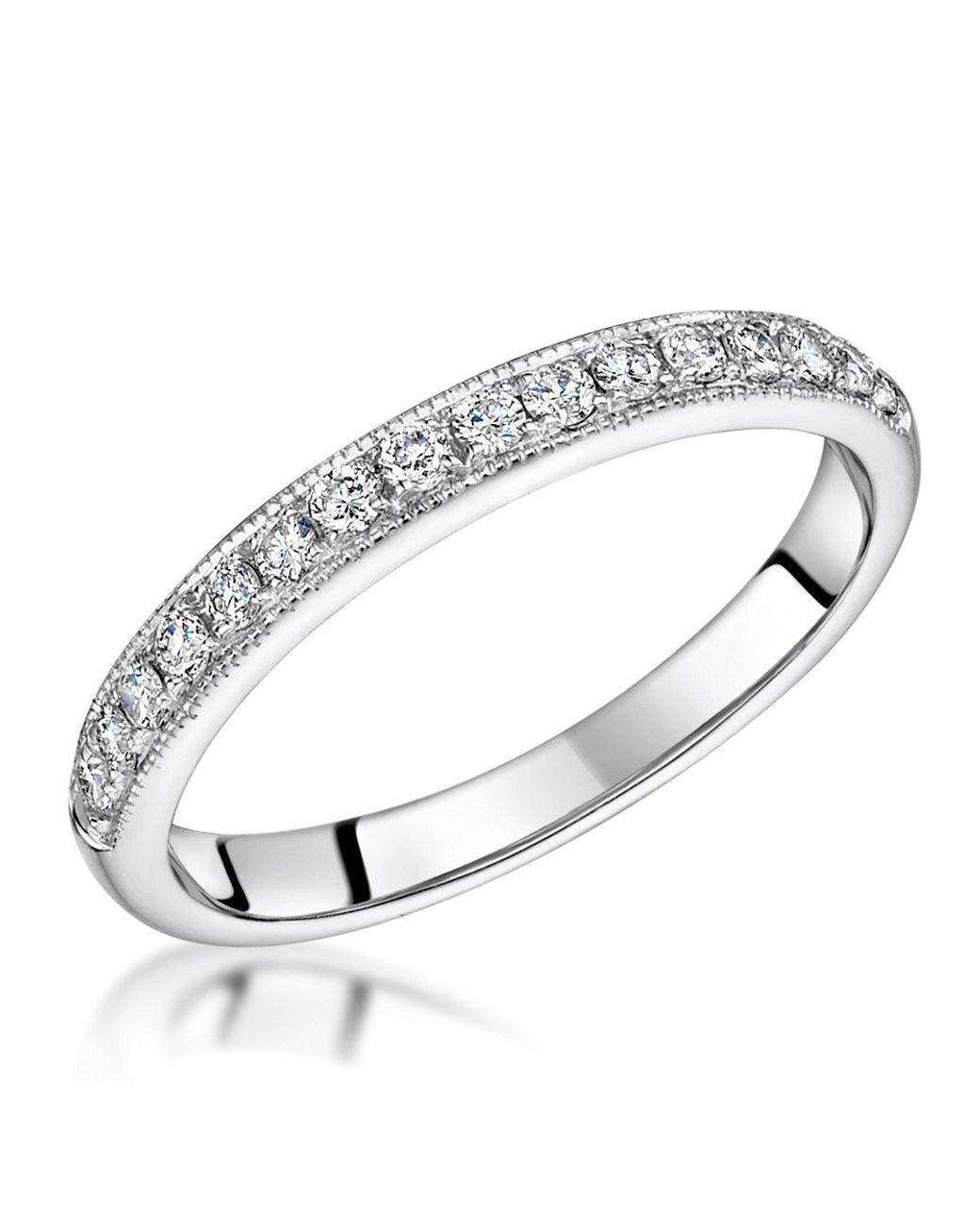 The Diamond Store Metallic Danielle Matching 2.8Mm Wedding Band 0.30Ct H/Si Diamonds