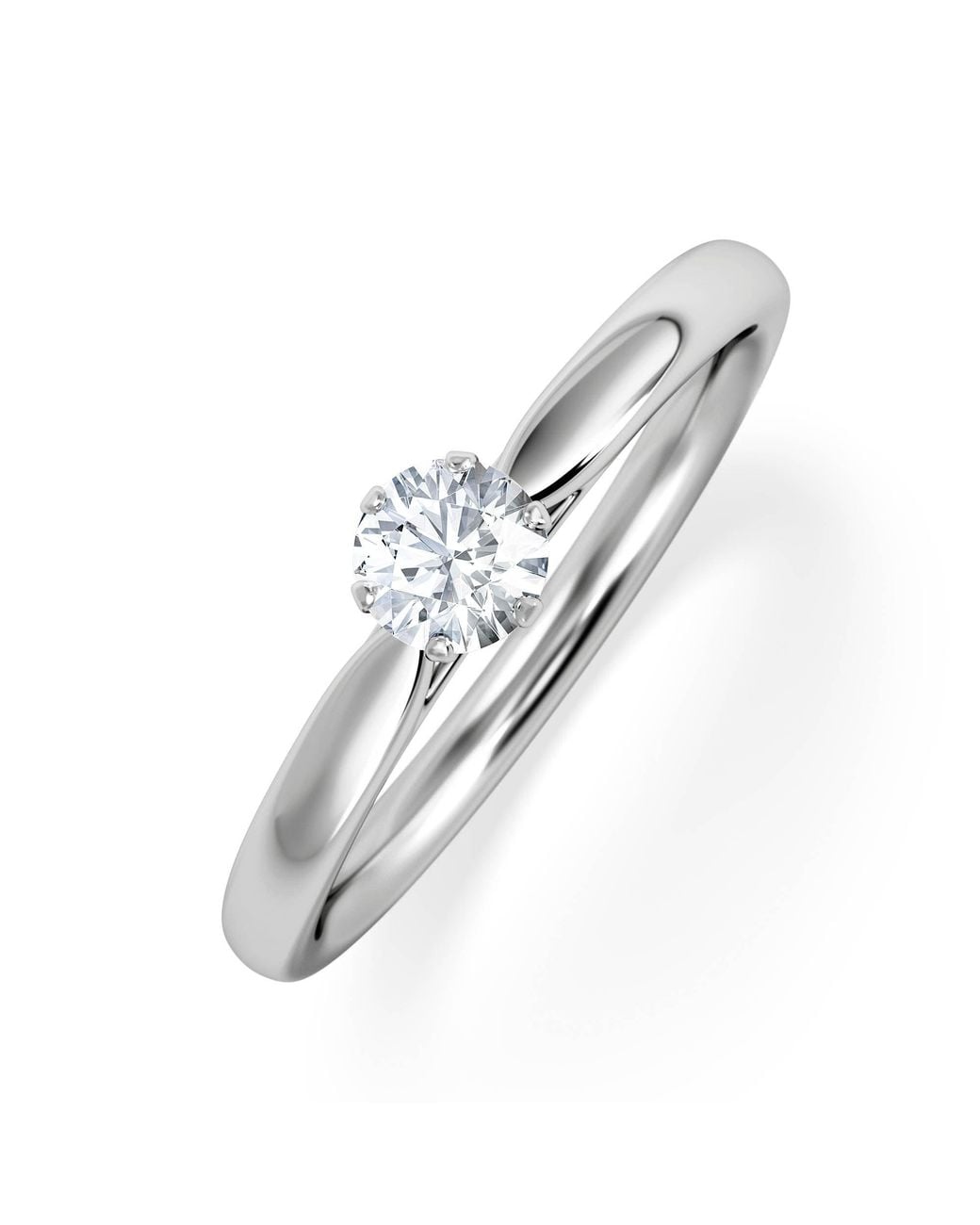 The Diamond Store White Engagement Ring Certified Low Set Chloe 18K Diamond 0.25Ct
