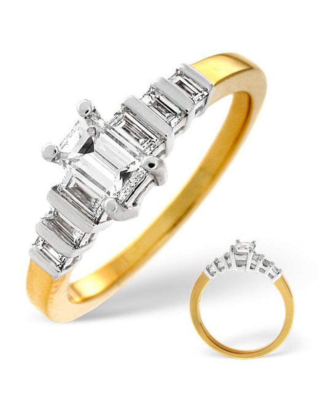 The Diamond Store Metallic Solitaire With Shoulders Ring 0.79Ct Lab Diamond 18K