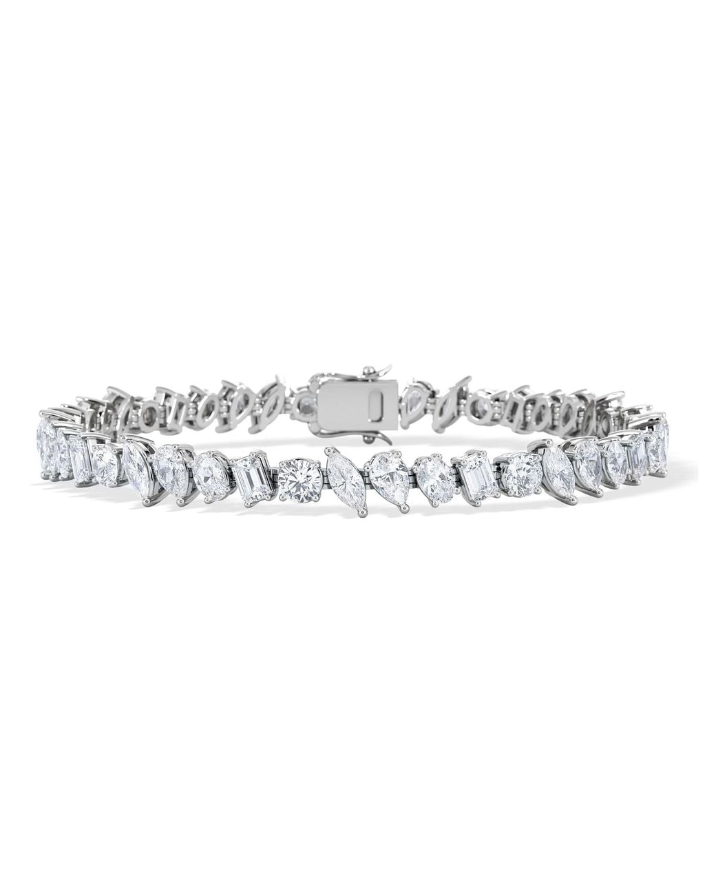 The Diamond Store Metallic Luxe 12.00Ct Lab Diamond Tennis Bracelet With Igi Certified Mixed-Cut Diamonds