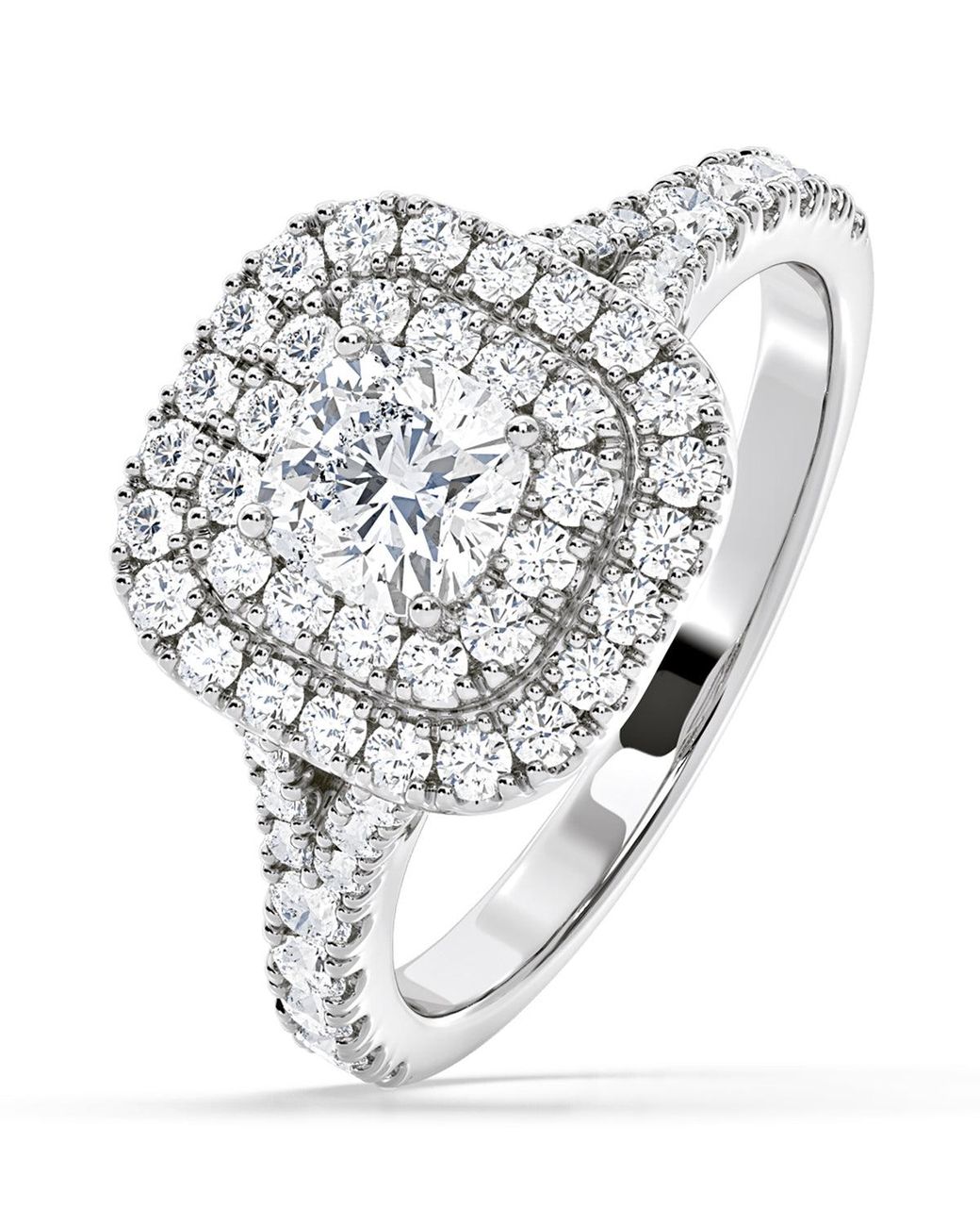 The Diamond Store White Anastasia Gia Diamond Halo Engagement Ring