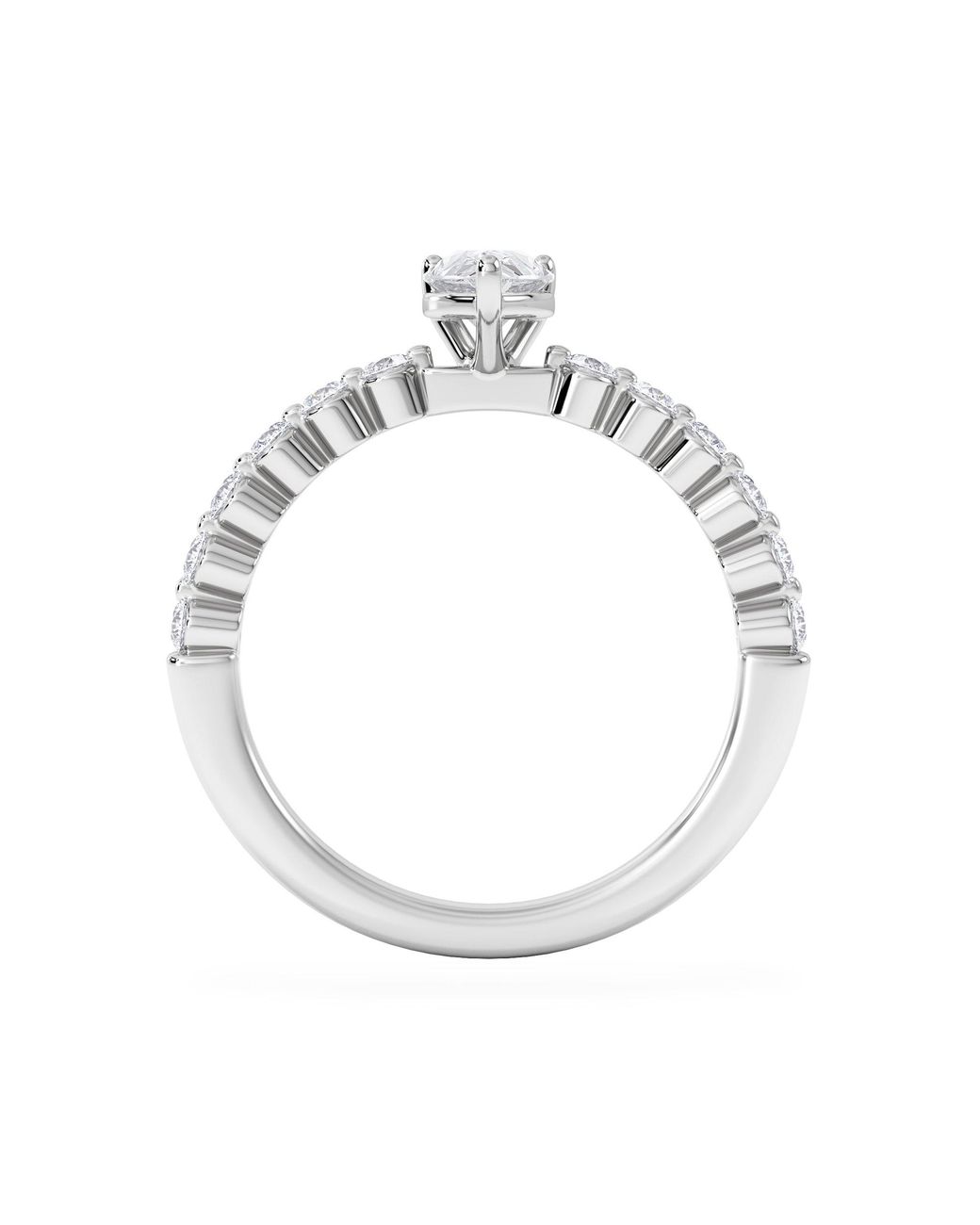 The Diamond Store White Solstice Pear Cut 0.80Ct Lab Diamond Engagement Ring F/Vs
