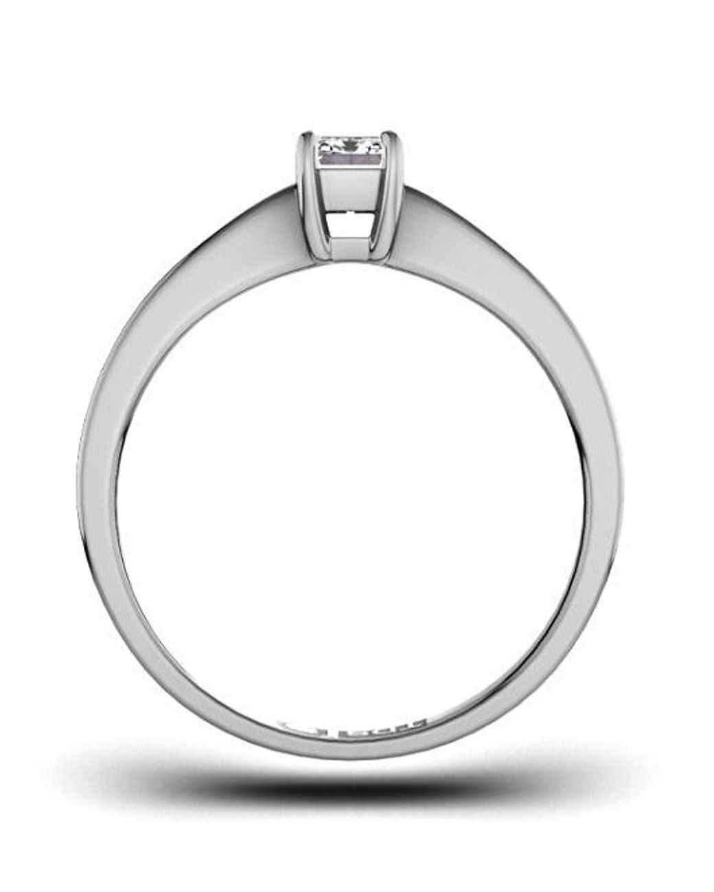 The Diamond Store Metallic Diamond Engagement Ring Emerald Cut 18K 0.25Ct-G-H/Si