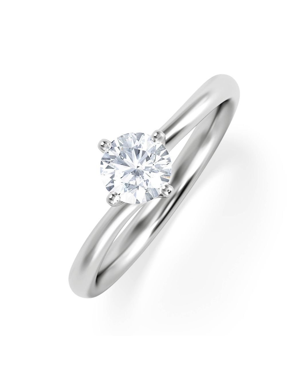 The Diamond Store White Half Carat Diamond Engagement Ring Lily Lab F/Vs1