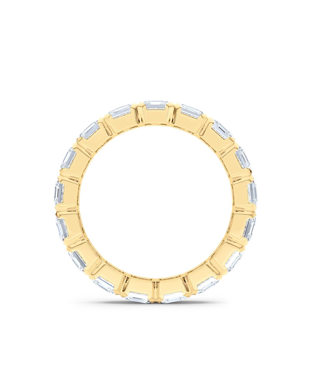 The Diamond Store Metallic Sempre Bezel Asscher Cut 3.00Ct Lab Diamond Eternity Ring