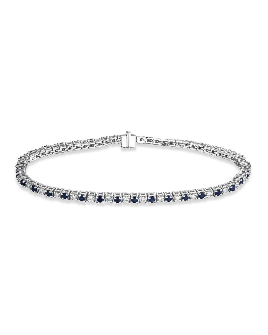 The Diamond Store Metallic Sapphire And 1Ct Lab Diamond Tennis Bracelet