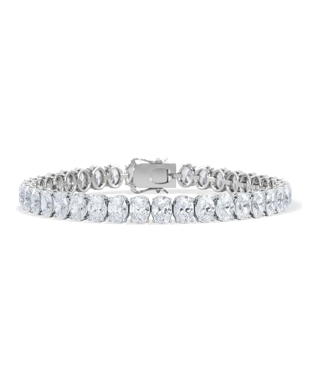 The Diamond Store Metallic Luxe 15.00Ct Lab Diamond Tennis Bracelet With Igi Certified Oval-Cut Diamonds