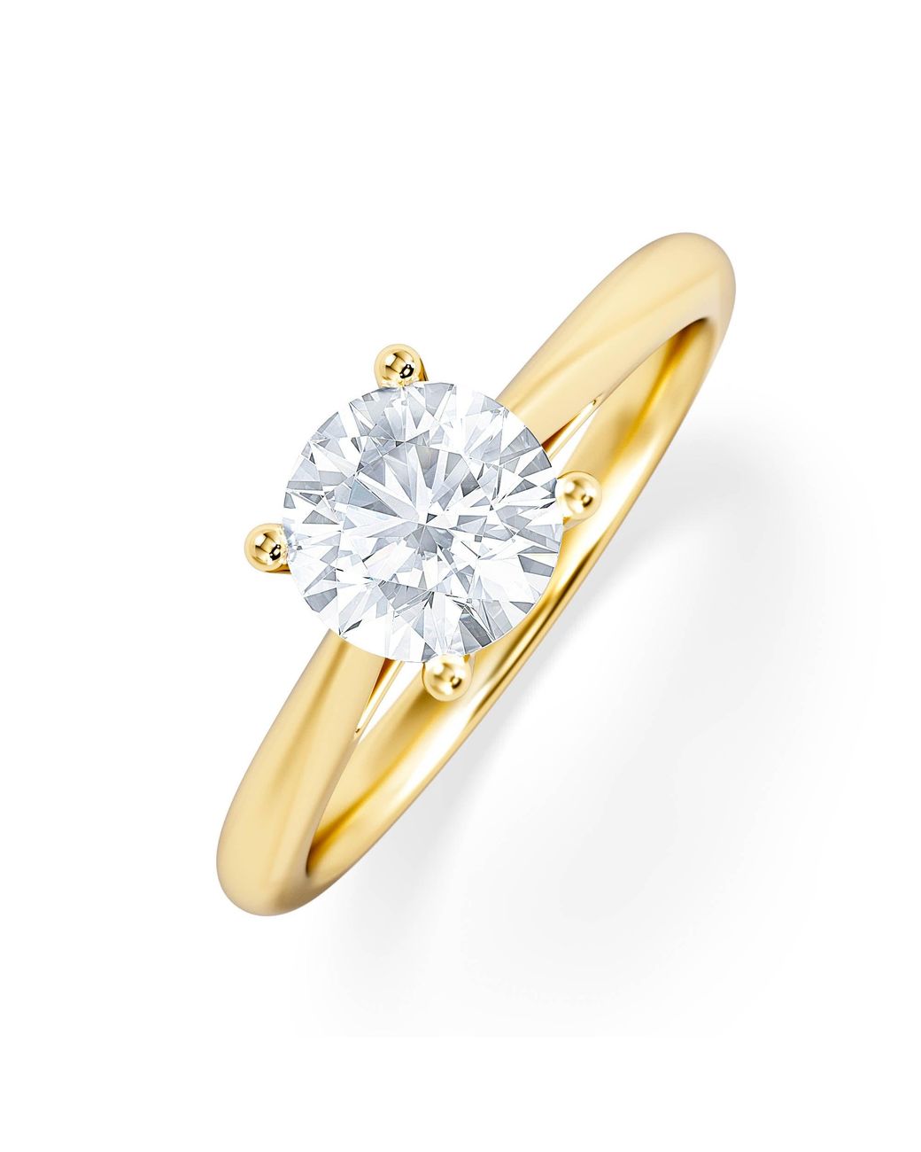 The Diamond Store Metallic 1 Carat Diamond Engagement Ring Elysia Lab Fvs1 Igi Certified 18K