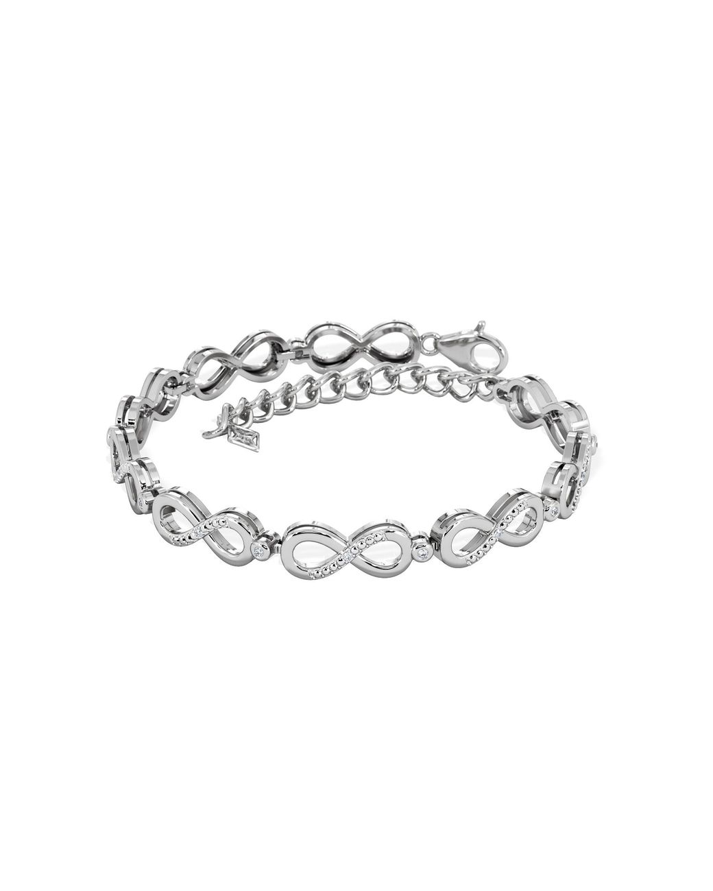 The Diamond Store Metallic Infinity Love 0.05Ct Lab Diamond Link Bracelet