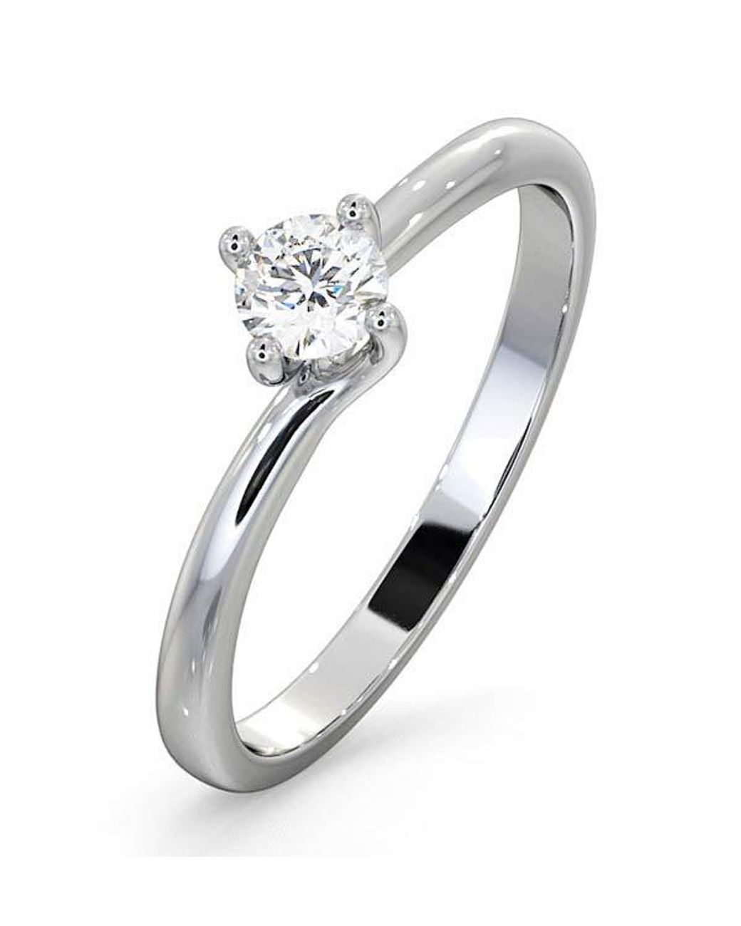 The Diamond Store White Lily Certified Lab Diamond Engagement Ring 0.25Ct G/Vs1