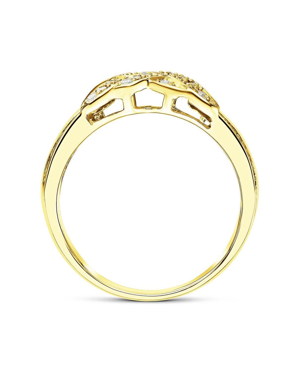 The Diamond Store Metallic 18K Baguette And Brilliant Channel Set Diamond Detail Ring 1.08Ct