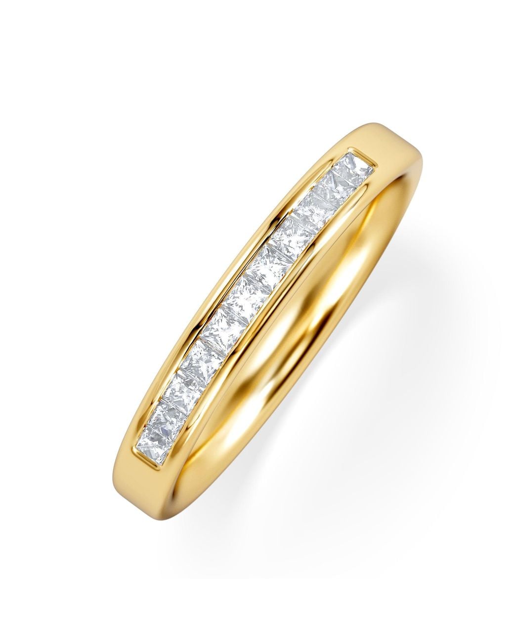 The Diamond Store Metallic Eterna Lab Diamond Princess Cut Half Eternity Ring 0.30Ct H/Si