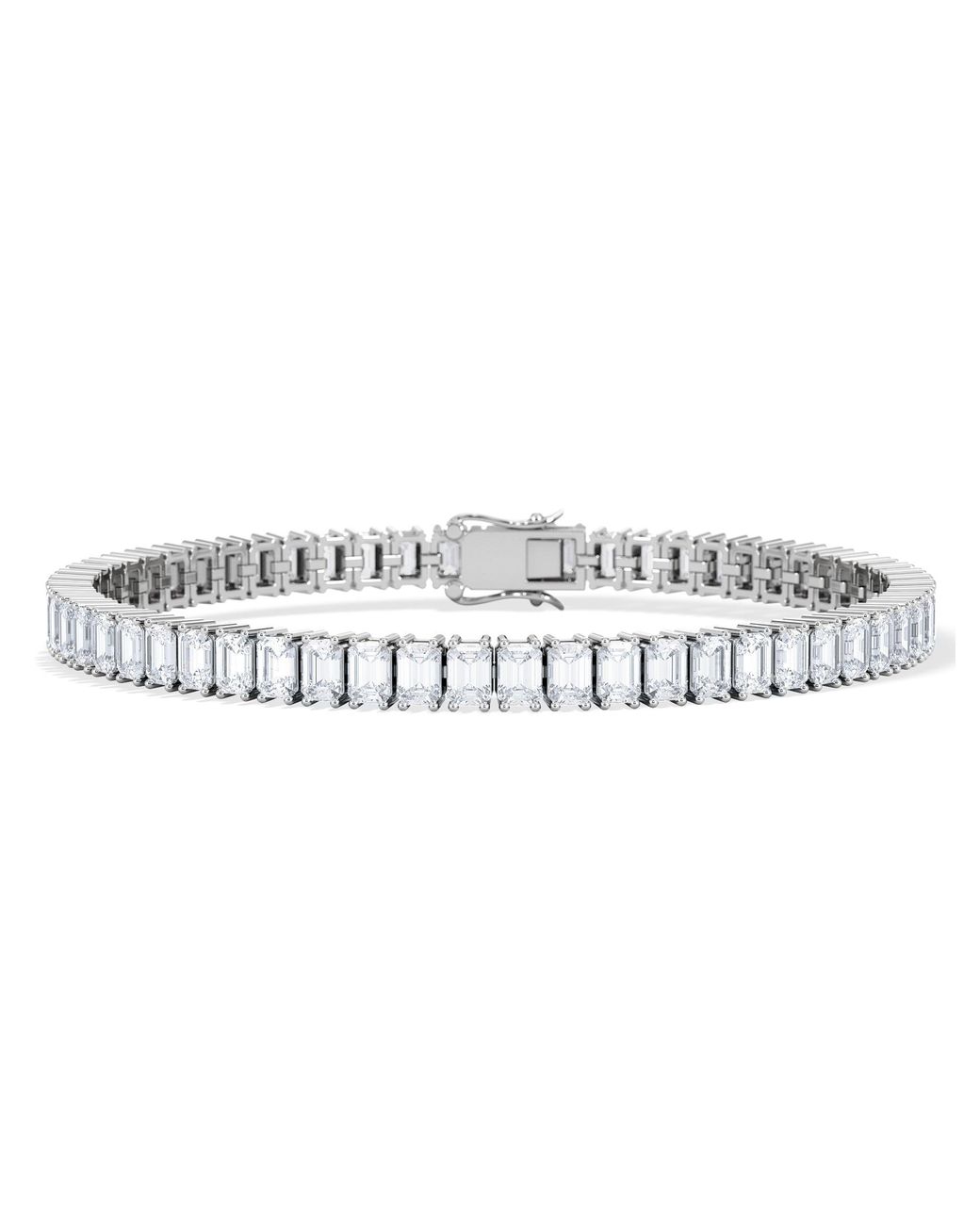 The Diamond Store Metallic Luxe 12.00Ct Lab Diamond Tennis Bracelet With Igi Certified Emerald-Cut Diamonds