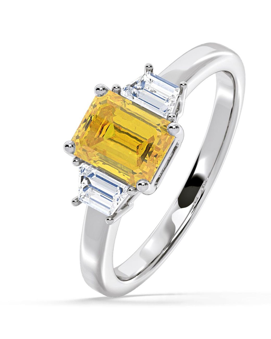The Diamond Store Metallic Erika Lab Diamond 1.70Ct Emerald Cut Ring