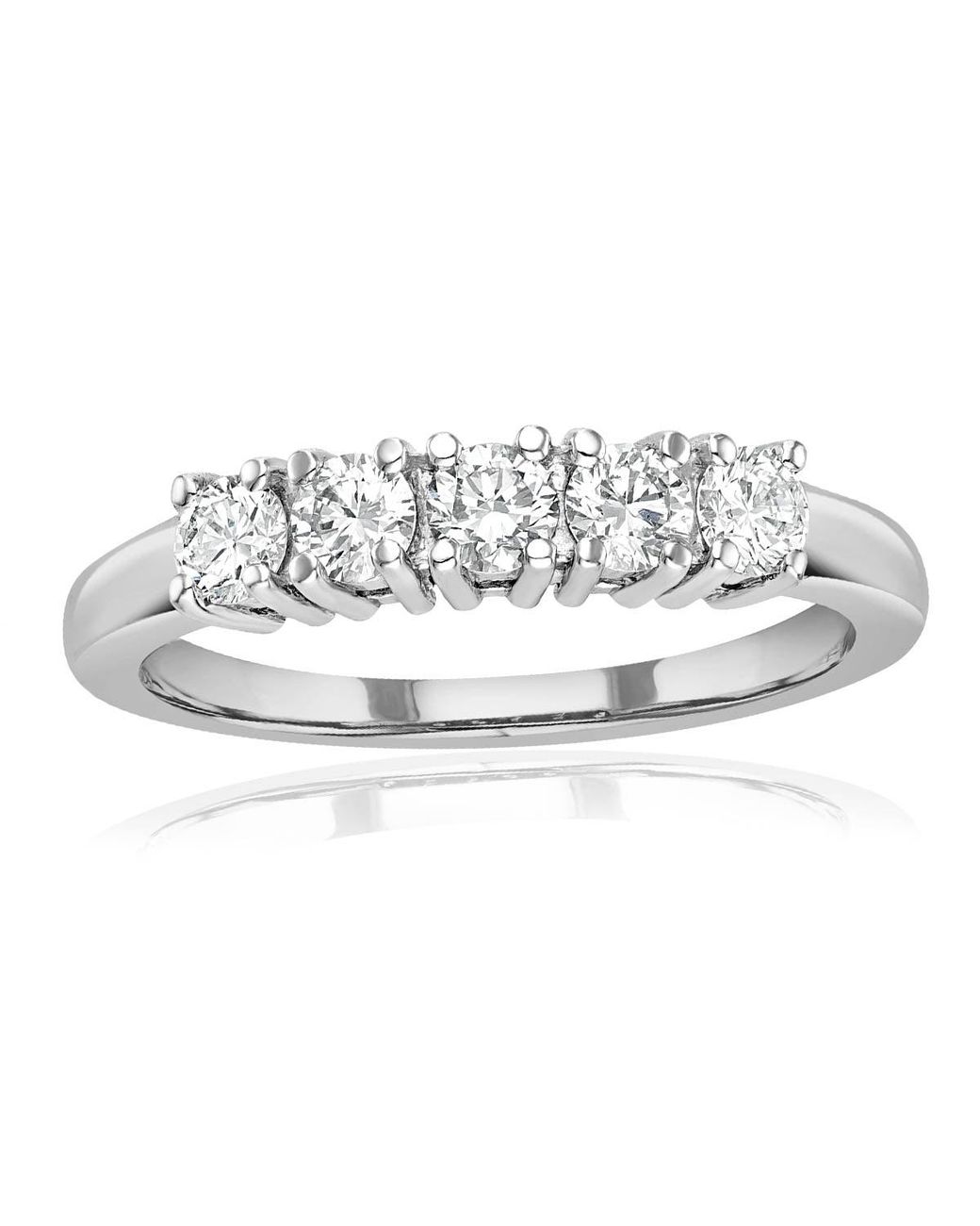 The Diamond Store Metallic Chloe 5 Stone Diamond Eternity Ring 0.50Ct H/Si