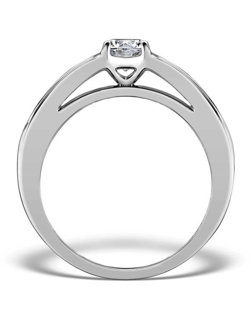 The Diamond Store Metallic Sidestone Lab Diamond Ring Yasmin 1Ct H/Si1 Baguette 18Kw