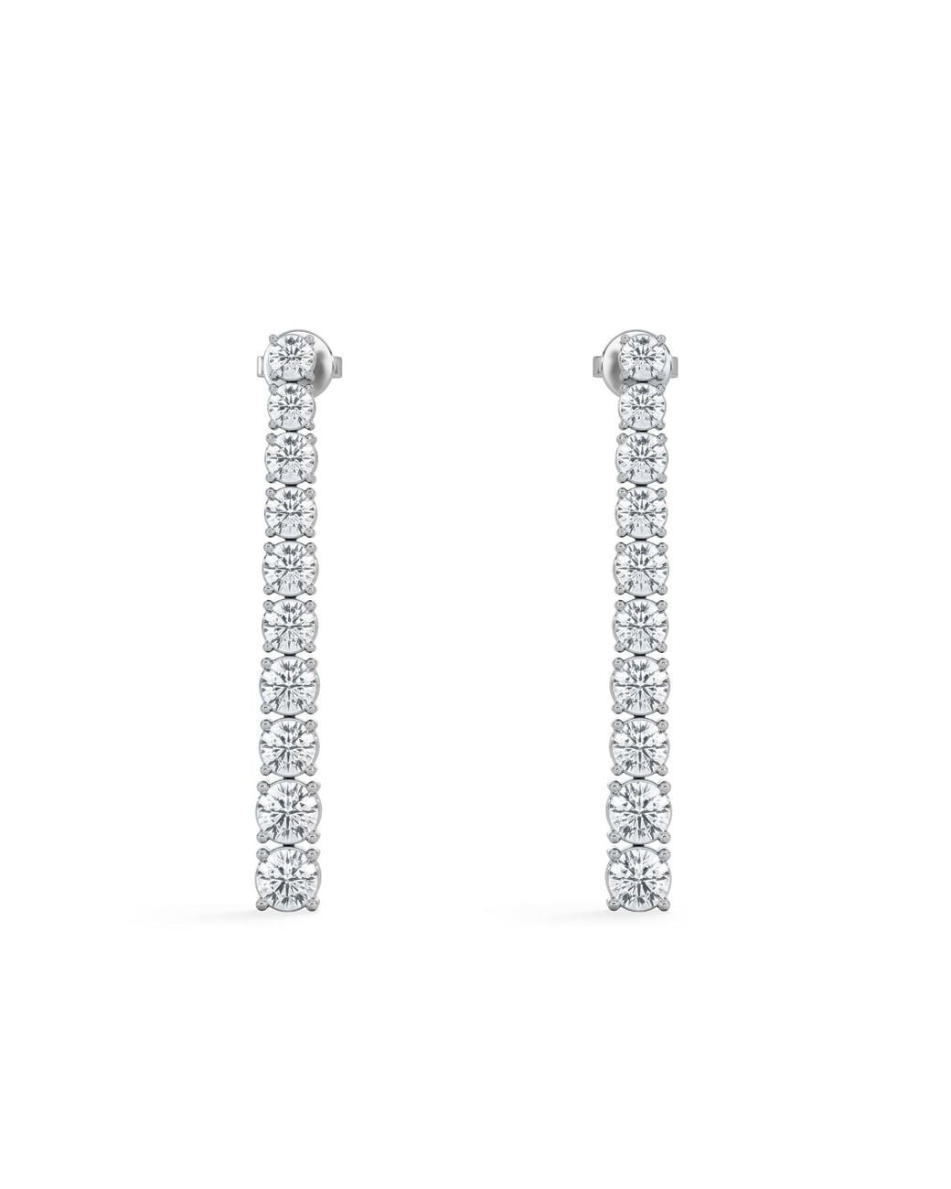 The Diamond Store White Luxe 5.00Ct Lab Diamond Drop Earrings With Igi Certified Brilliant-Cut Diamonds
