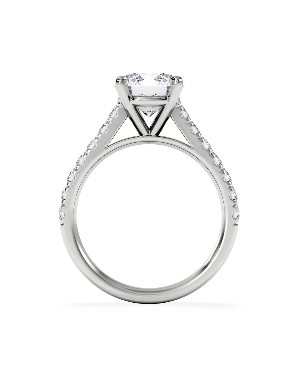The Diamond Store White Natalia Lab Diamond Engagement Side Stone Ring 18Kw 2.50Ct F/Vs1