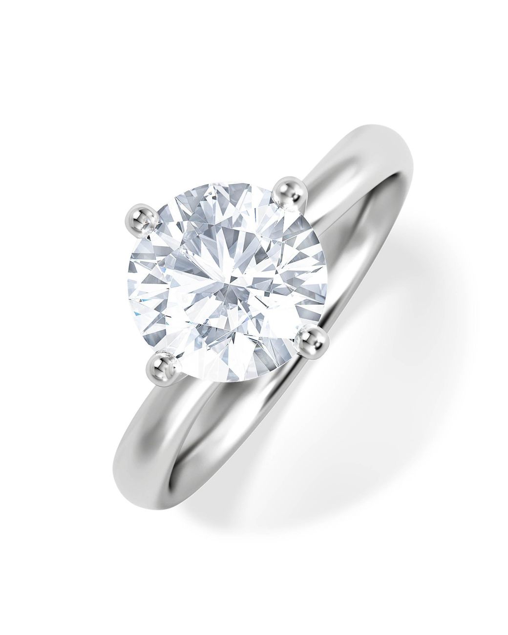 The Diamond Store White 2 Carat Diamond Engagement Ring Lily Lab F/Vs1 18K