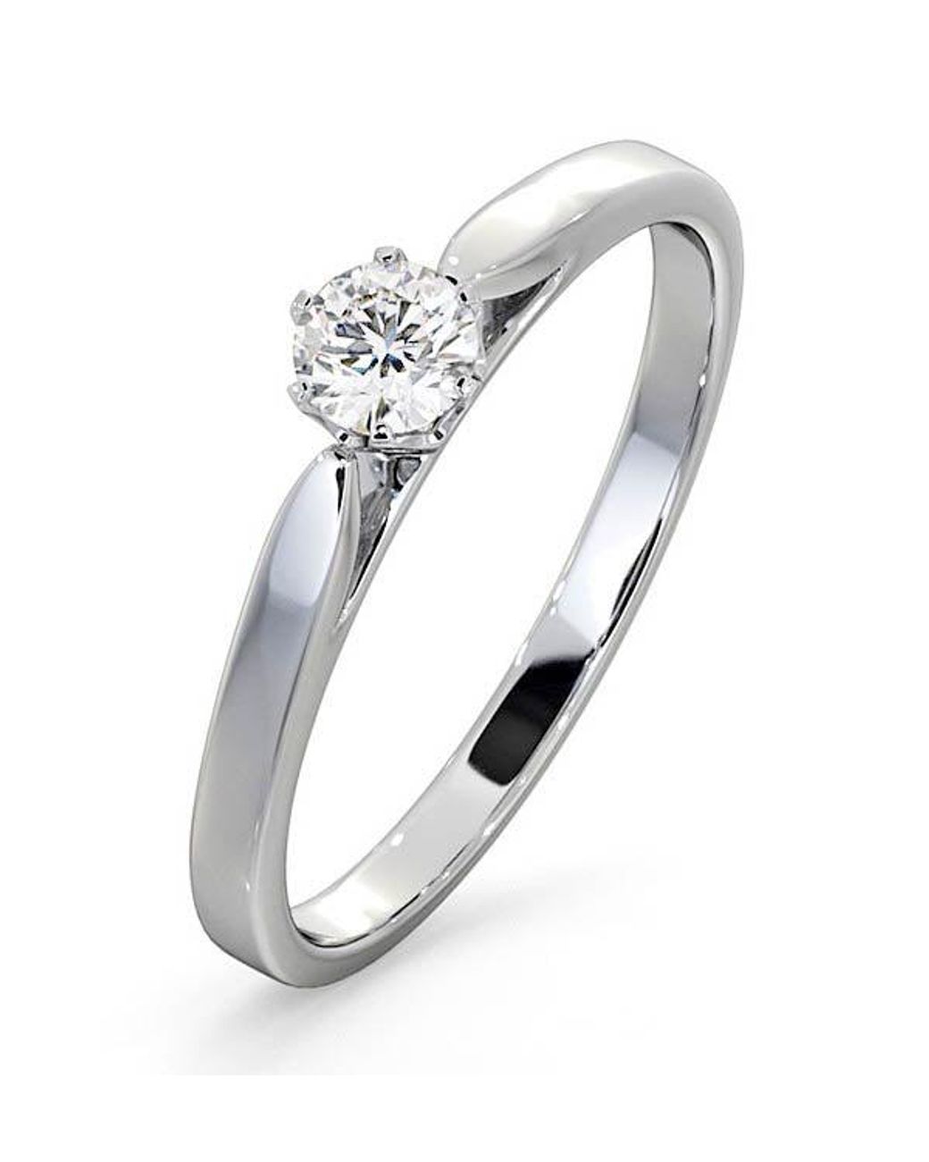 The Diamond Store Metallic Low Set Chloe Lab Diamond Engagement Ring 0.25Ct G/Si1 Platinum