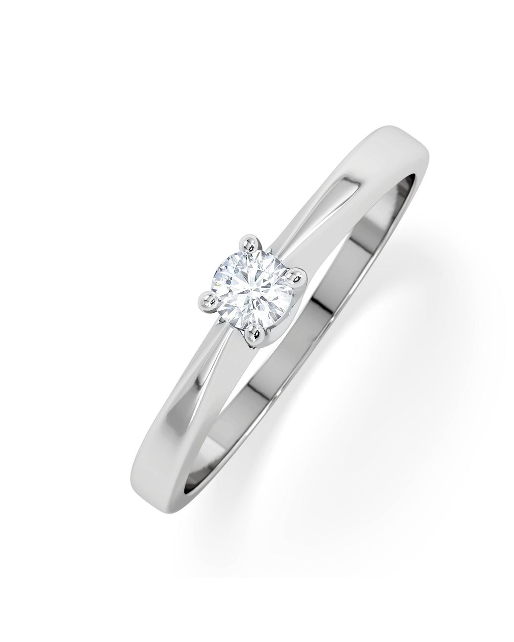 The Diamond Store White Naomi Lab Diamond Engagement Ring 0.15Ct H/Si