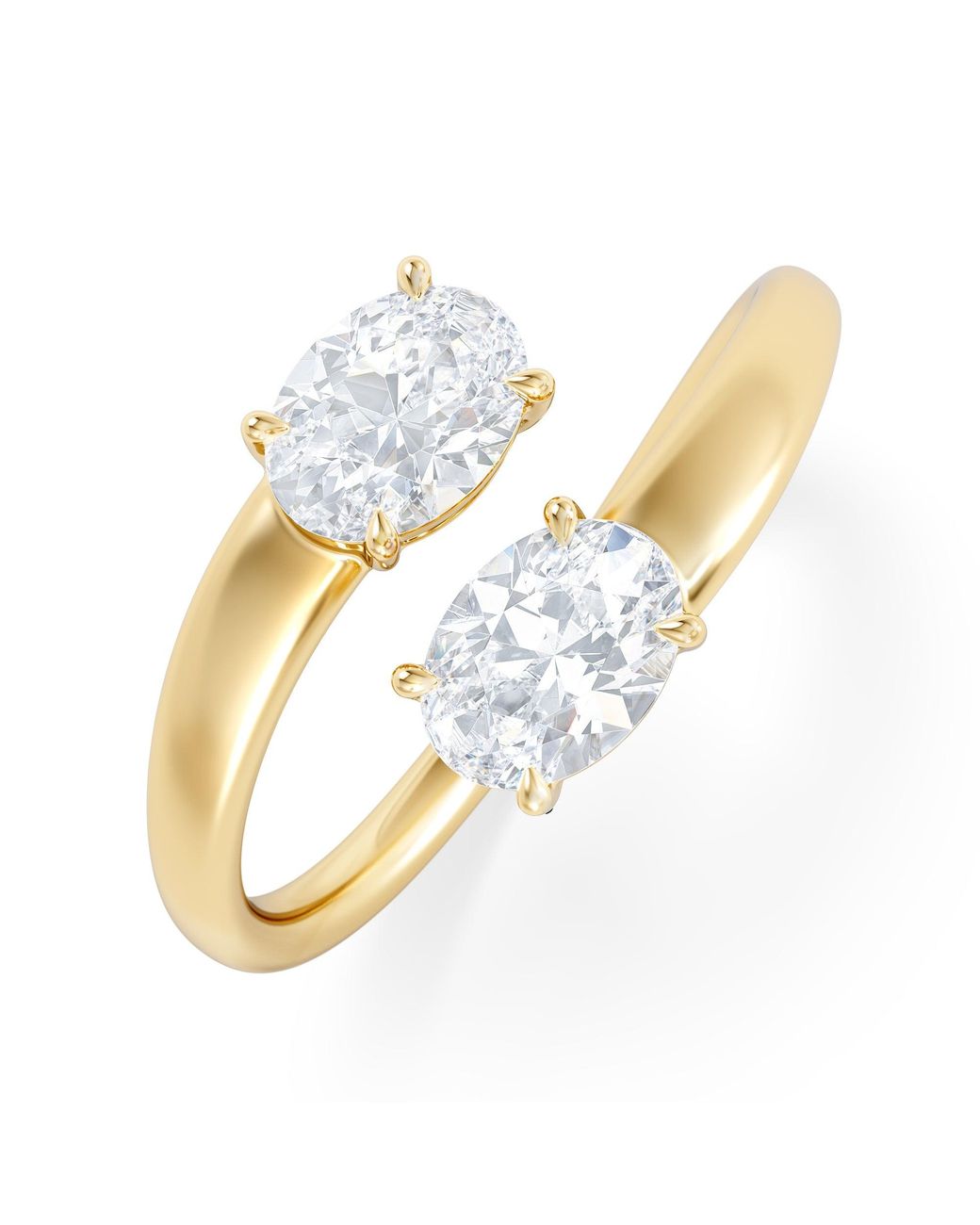 The Diamond Store Metallic Affinity 0.80Ct Oval Cut Lab Diamond 2 Stone Ring