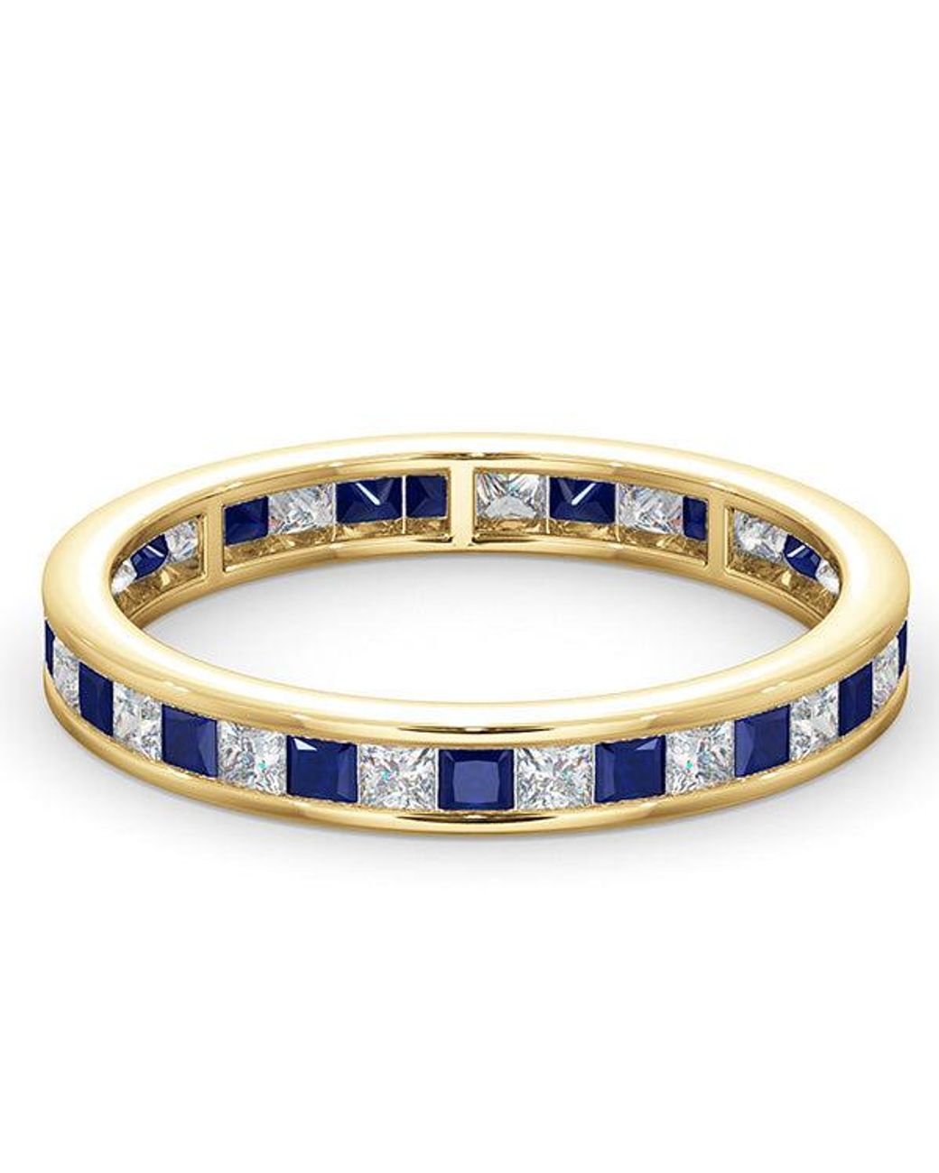 The Diamond Store Blue Eternity Ring Lauren Diamonds H/Si And Sapphire 1.20Ct