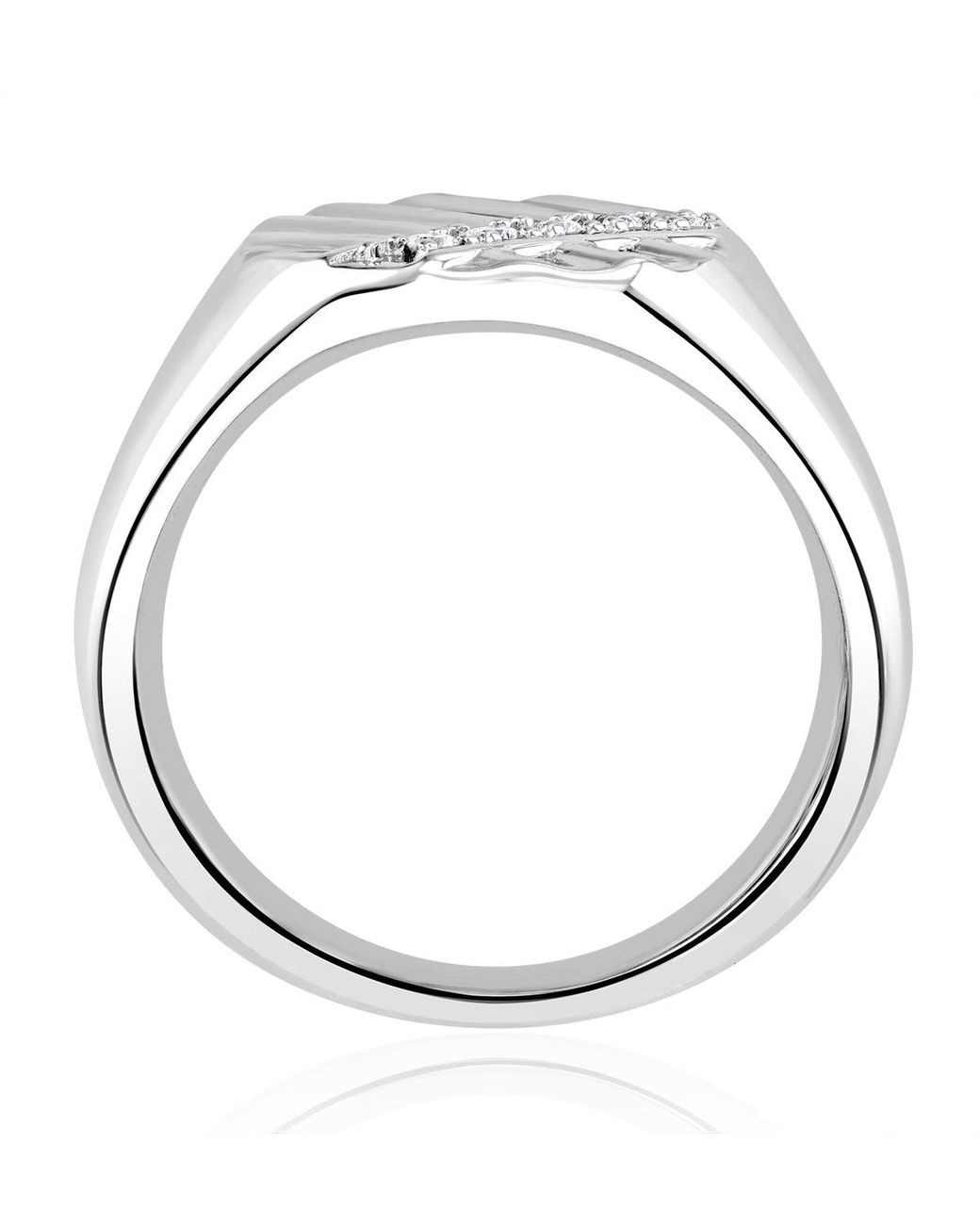 The Diamond Store Metallic Lab Diamond Signet Ring 0.07Ct H/Si for men
