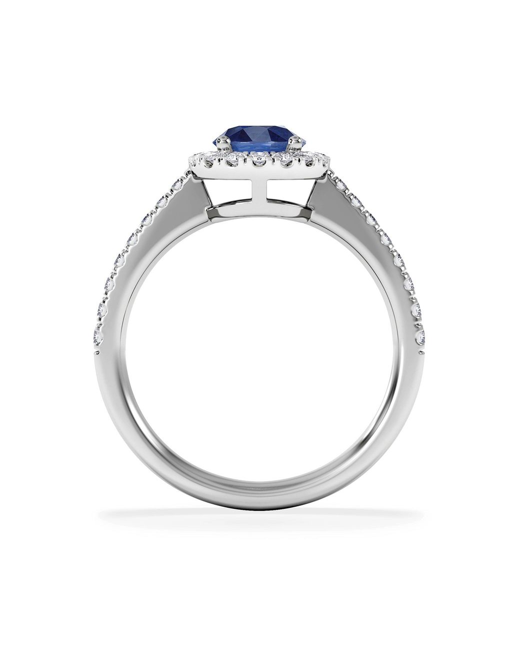 The Diamond Store Blue Halo Sapphire 0.75Ct And Diamond 0.36Ct 18K Ring