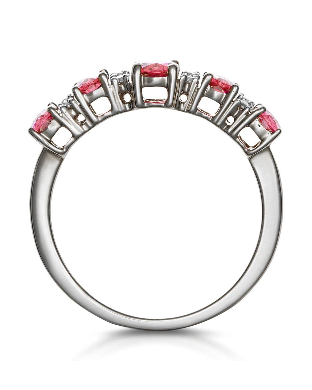 The Diamond Store Red 1.85Ct Ruby And Lab Diamond Eternity Ring