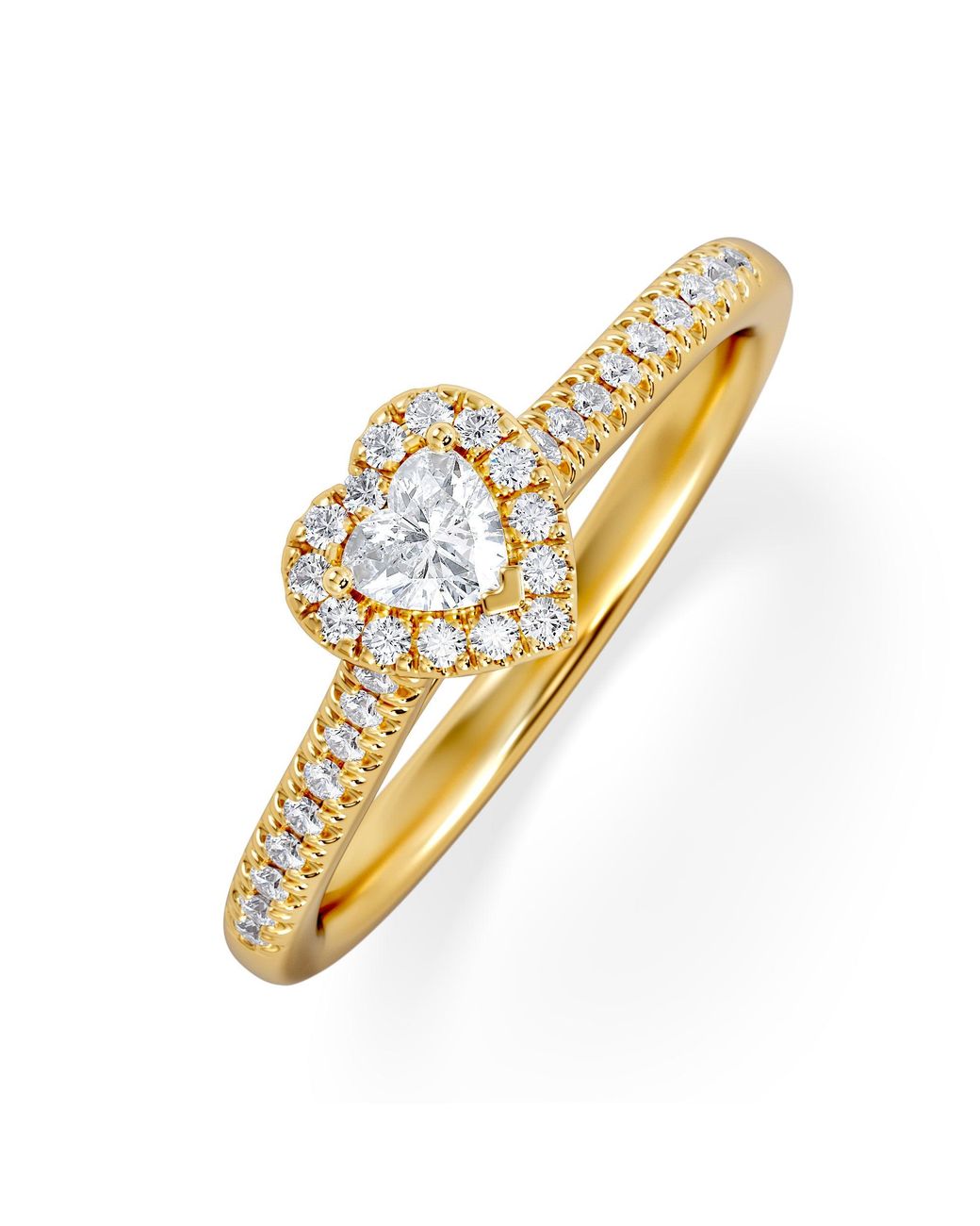 The Diamond Store Metallic Lumia Heart Cut Lab Diamond Halo Ring 0.33Ct F/Vs