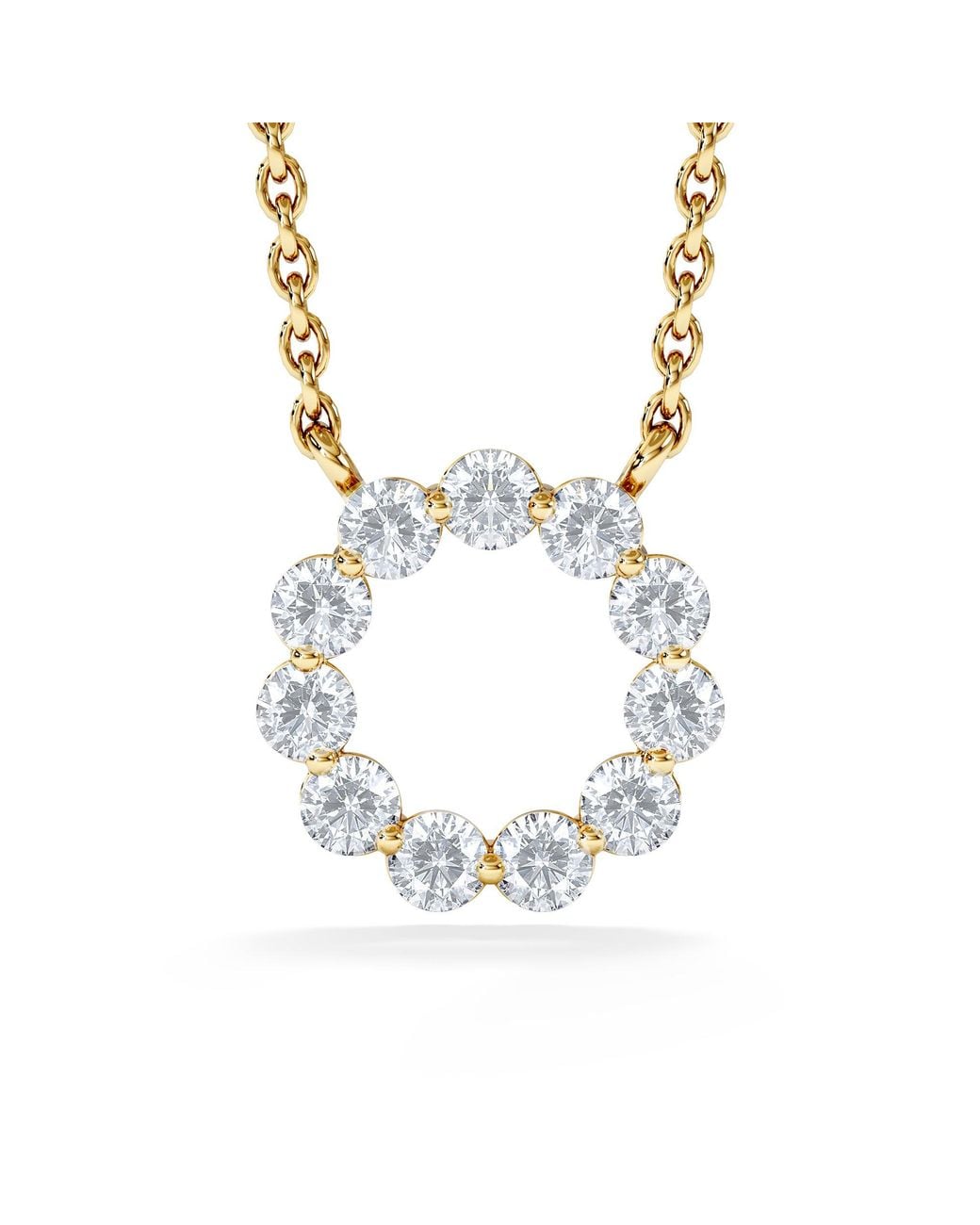 The Diamond Store Metallic 0.25 Ct Lab Grown Diamond Eternal Glow Circle Necklace