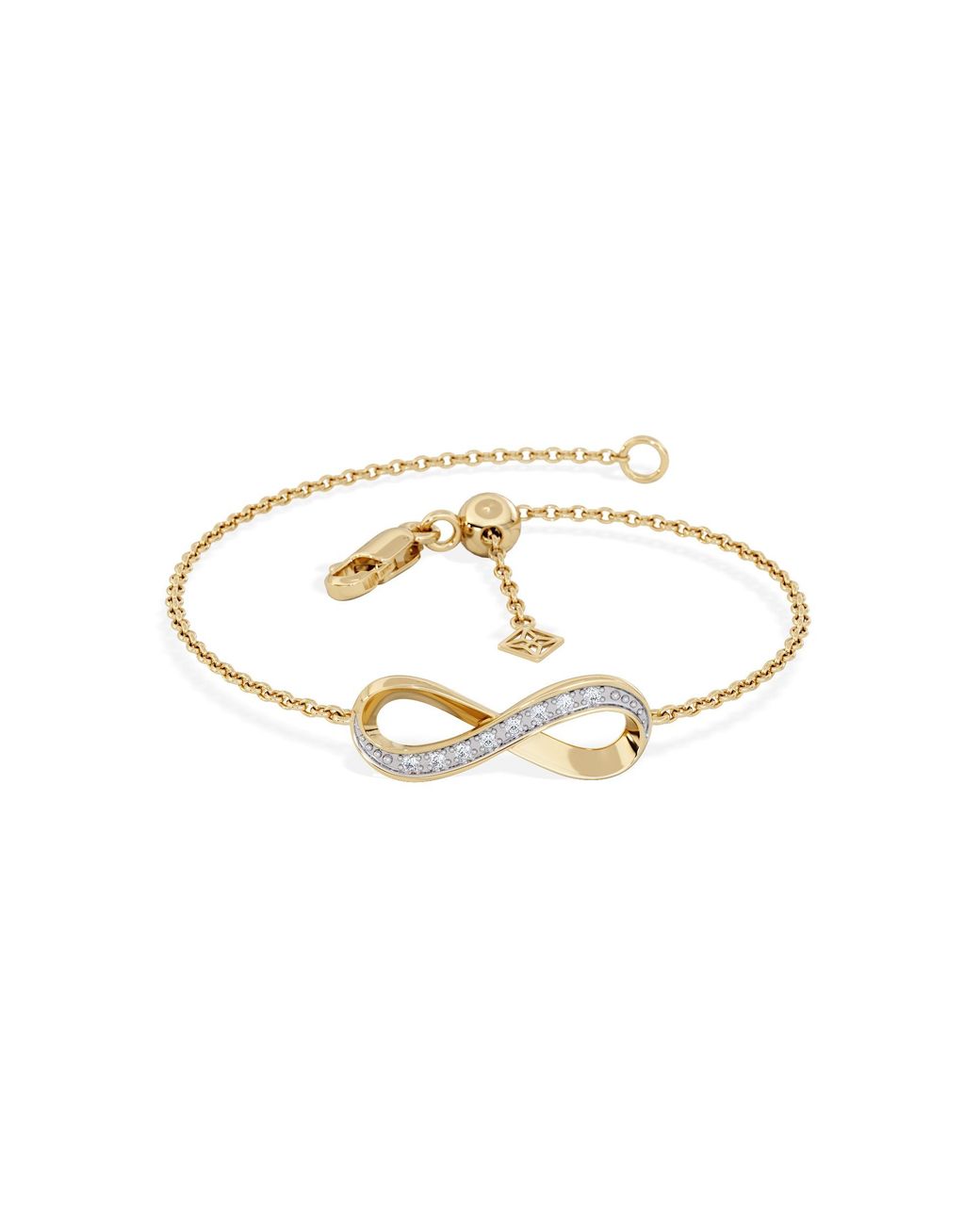 The Diamond Store Metallic Infinity Love 0.08Ct Lab Diamond Chain Bracelet