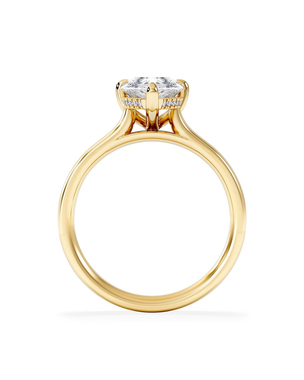 The Diamond Store Metallic Amora Pear 2.09Ct Hidden Halo Lab Diamond Engagement Ring F/Vs Set