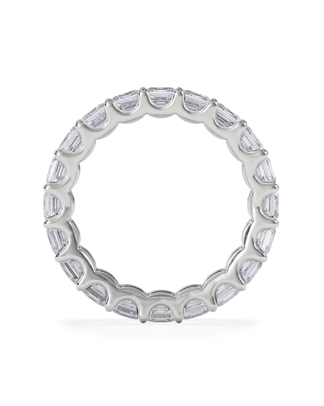 The Diamond Store White Elisa Diamond Eternity Ring Asscher Cut 3.2Ct Vvs Size H-I