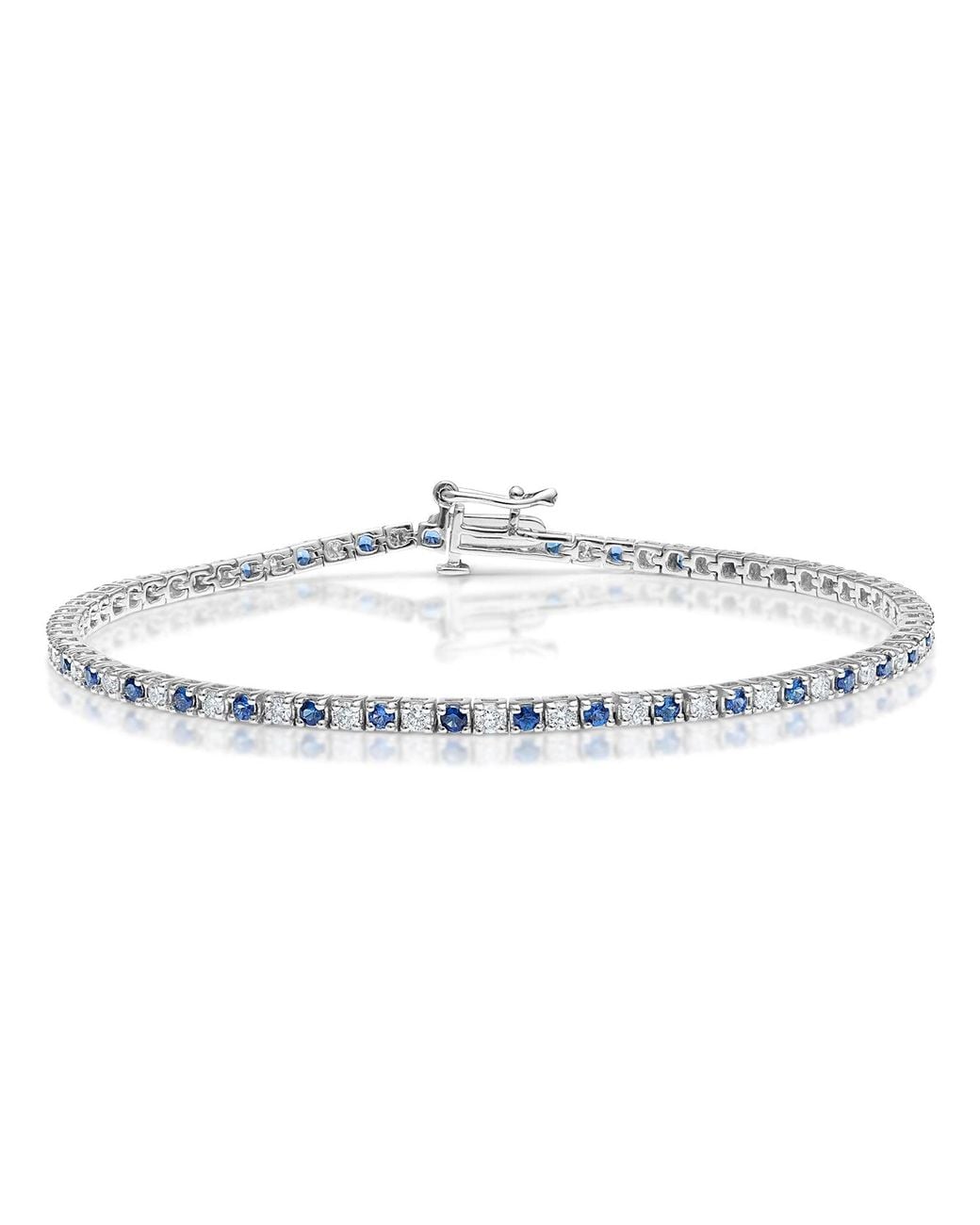 The Diamond Store White Sapphire And 1Ct Lab Diamond Tennis Bracelet
