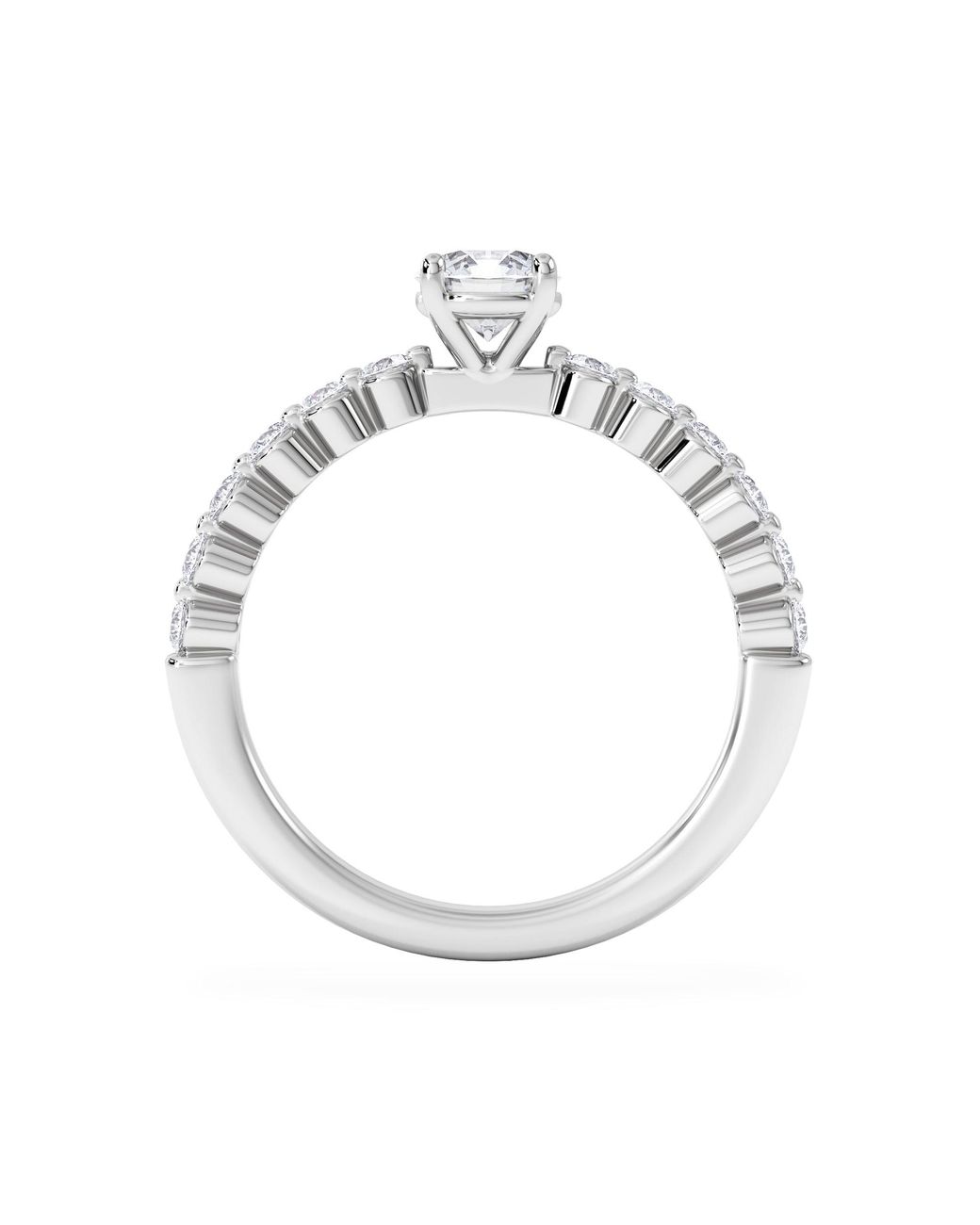 The Diamond Store White Solstice Round Cut 0.80Ct Lab Diamond Engagement Ring F/Vs