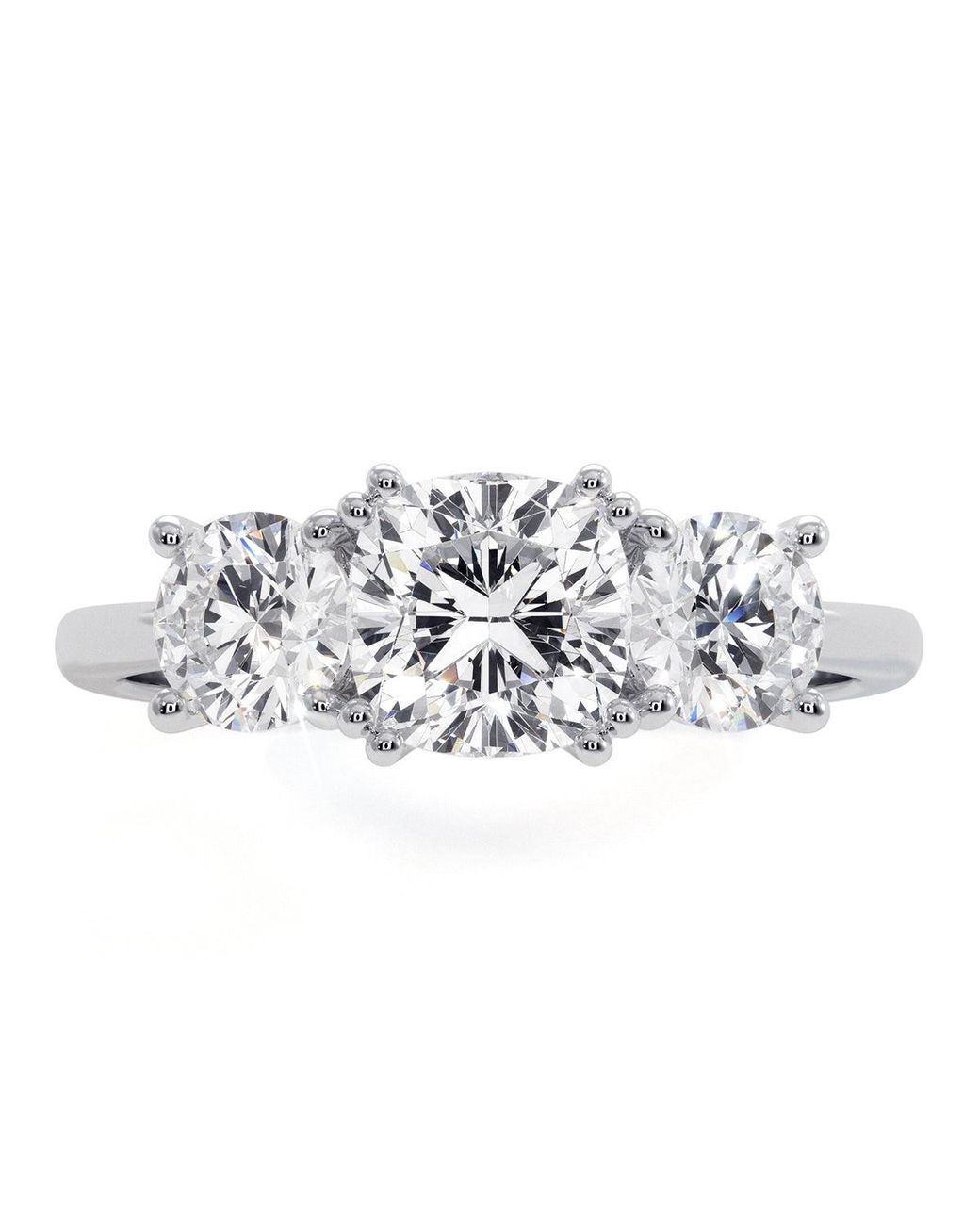 The Diamond Store Metallic 3 Stone Meghan Diamond Engagement Ring 1.7Ct G/Vs