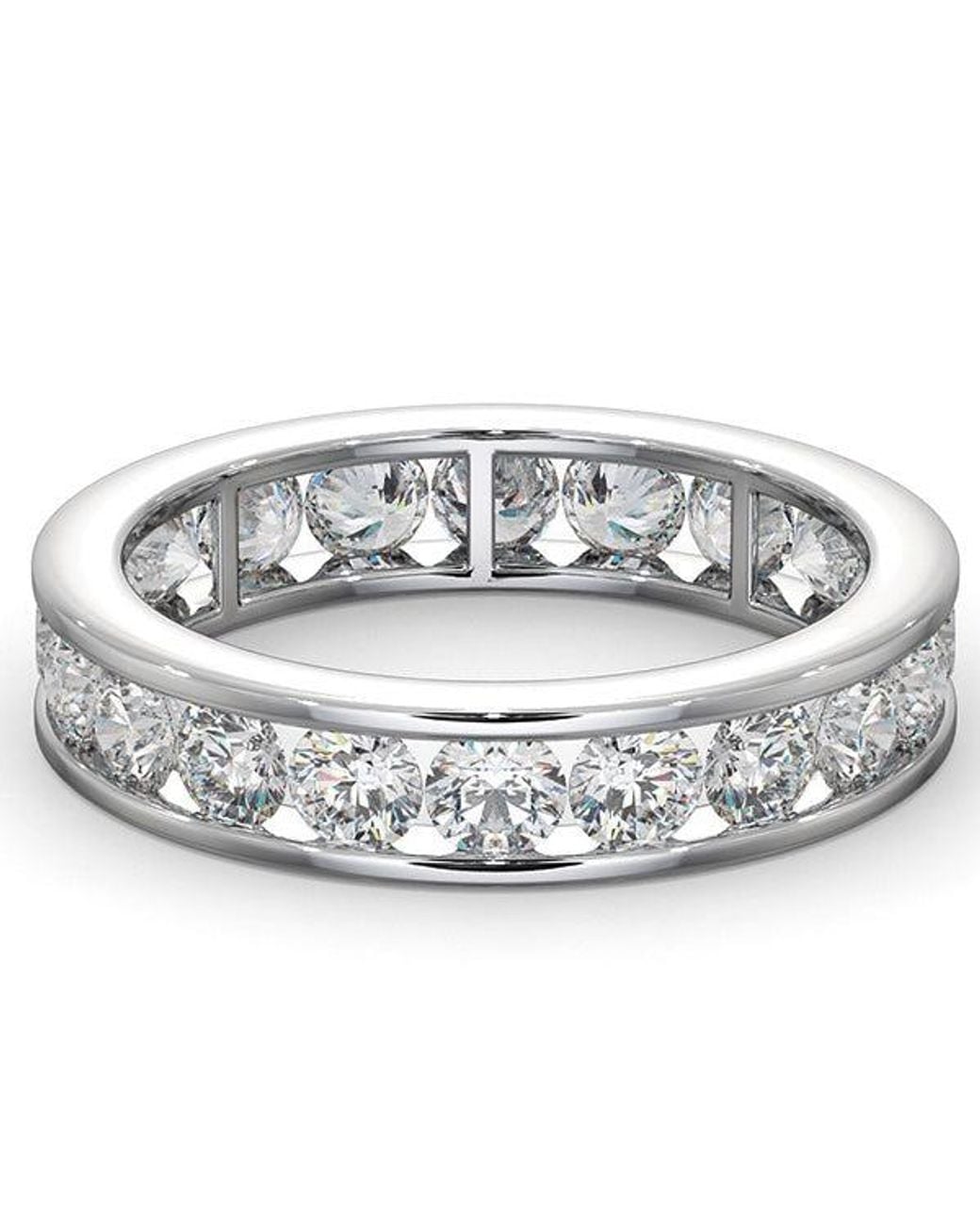 The Diamond Store Metallic 2Ct G/Vs Diamond Full Band Ring for men
