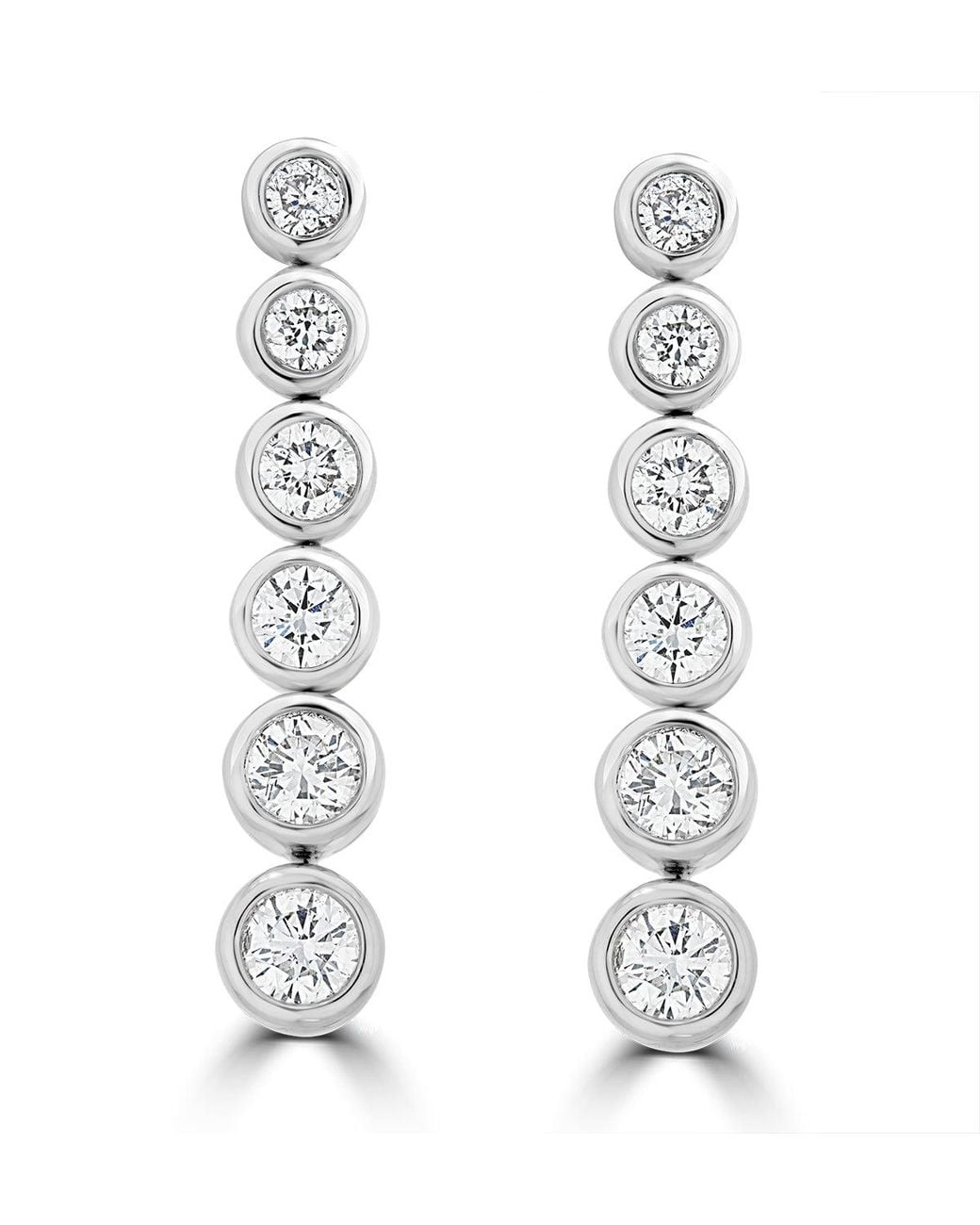 The Diamond Store White 1Ct Lab Diamond Life Journey Rub Over Drop Earrings