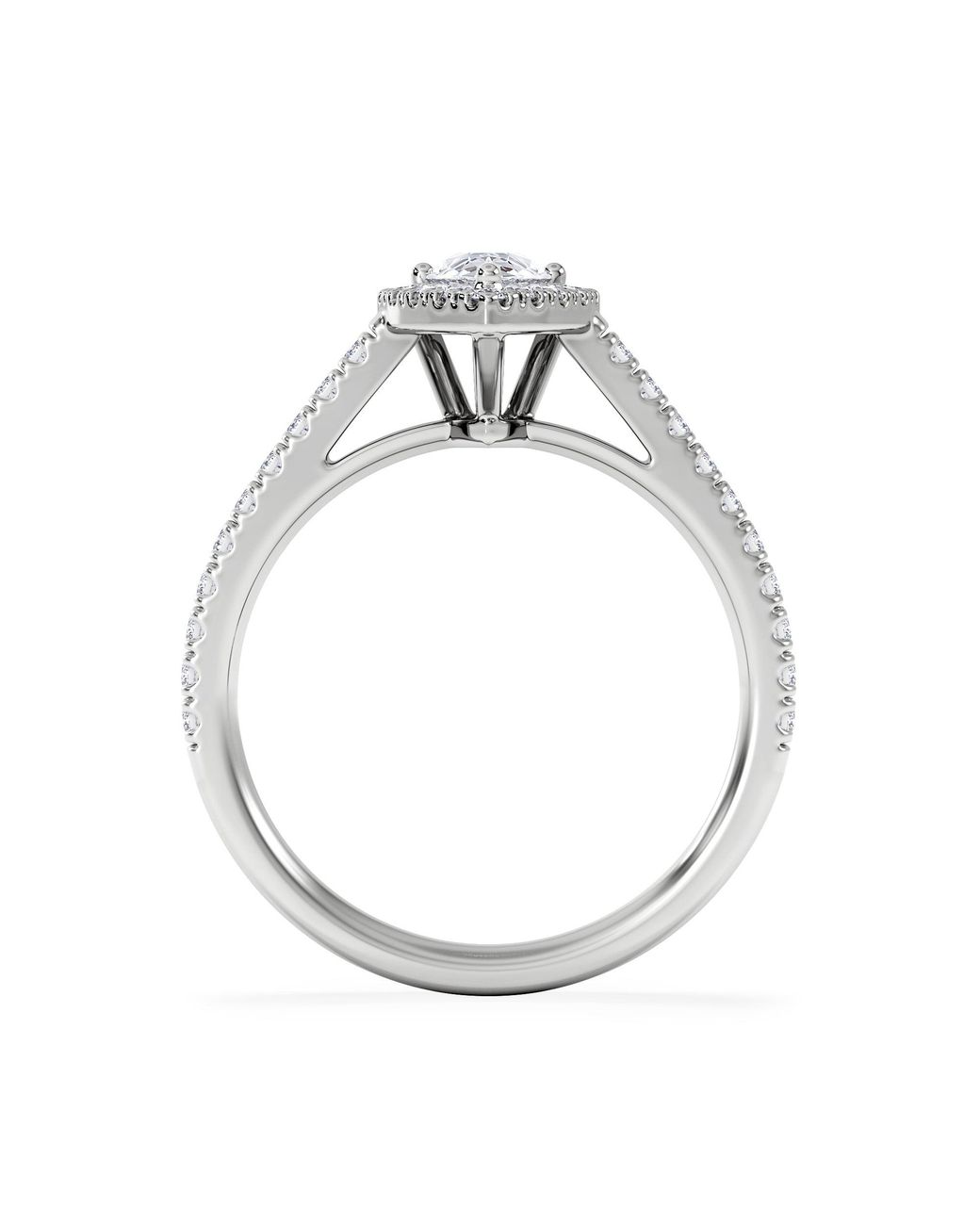 The Diamond Store White Diana Diamond Pear Halo Engagement Ring 18Kw 1Ct G/Vs
