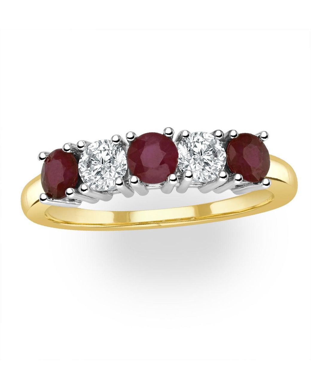 The Diamond Store Metallic Ruby 0.75Ct And Diamond Ring 0.40Ct 18K Ft26