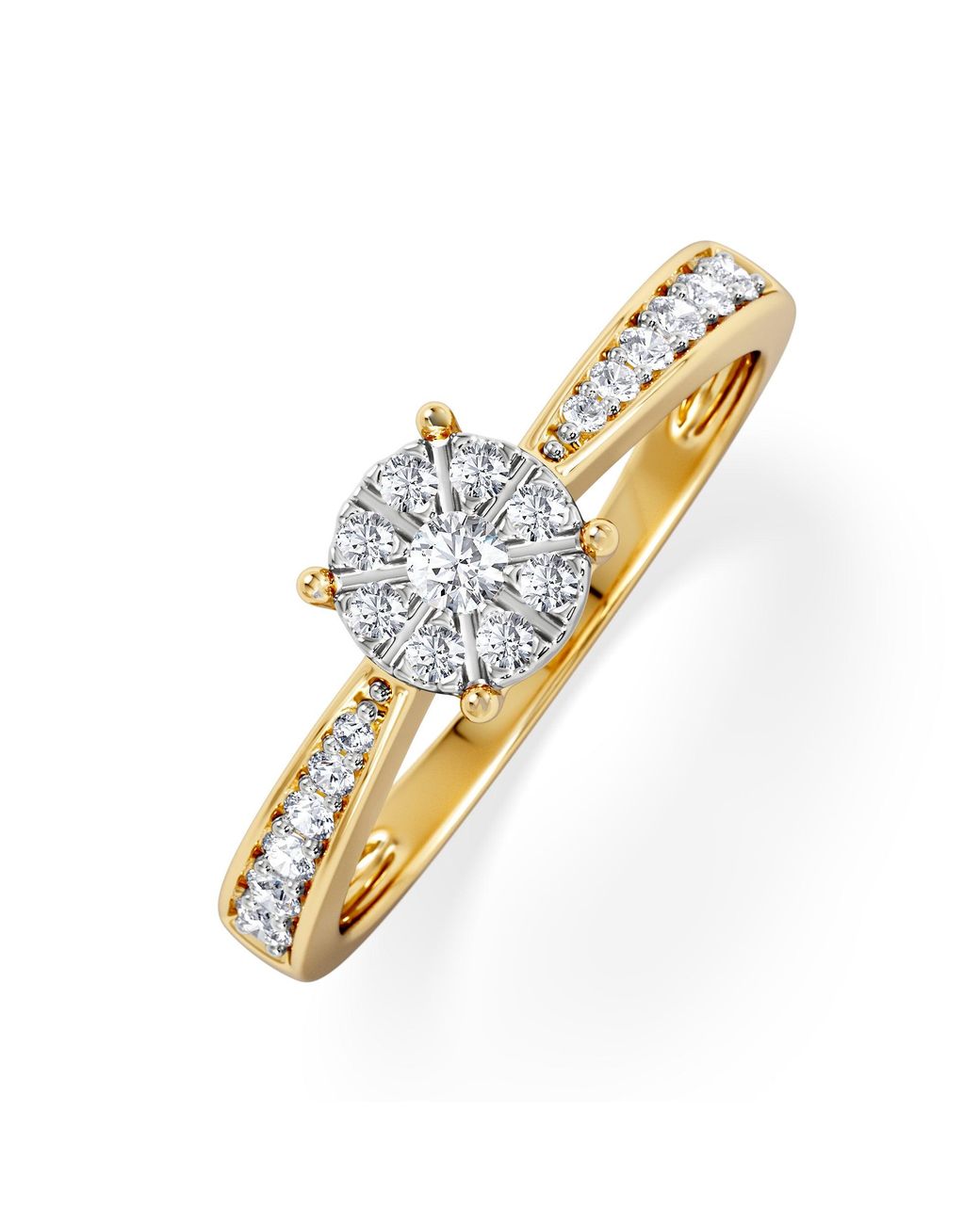 The Diamond Store Metallic Masami Diamond Engagement Ring 0.20Ct Pave Set