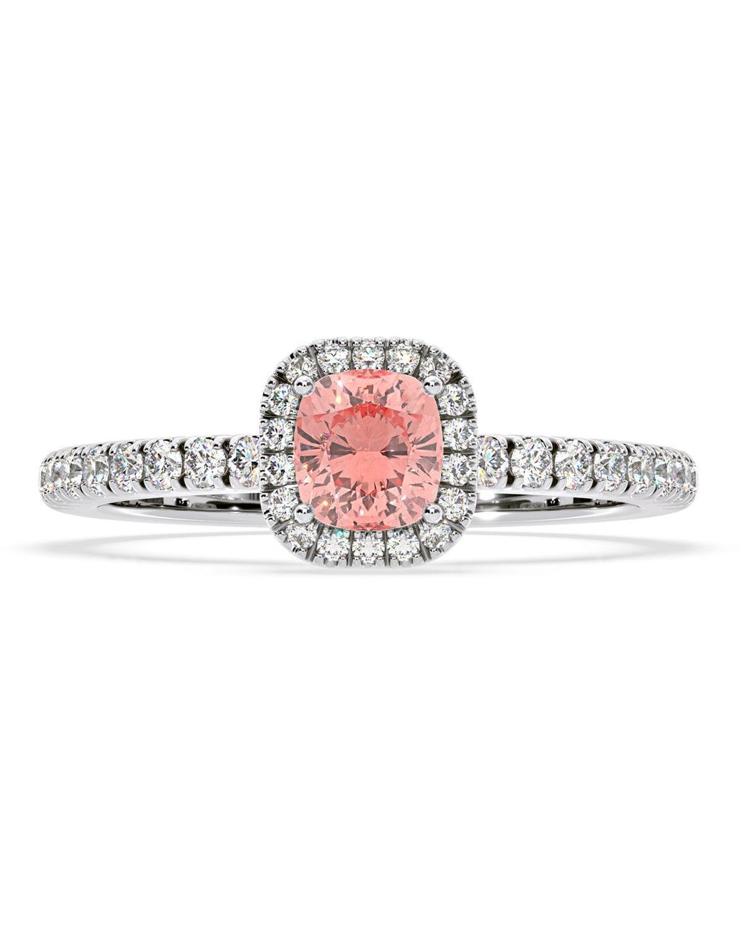 The Diamond Store White Beatrice Lab Diamond 1.00Ct Cushion Halo Ring
