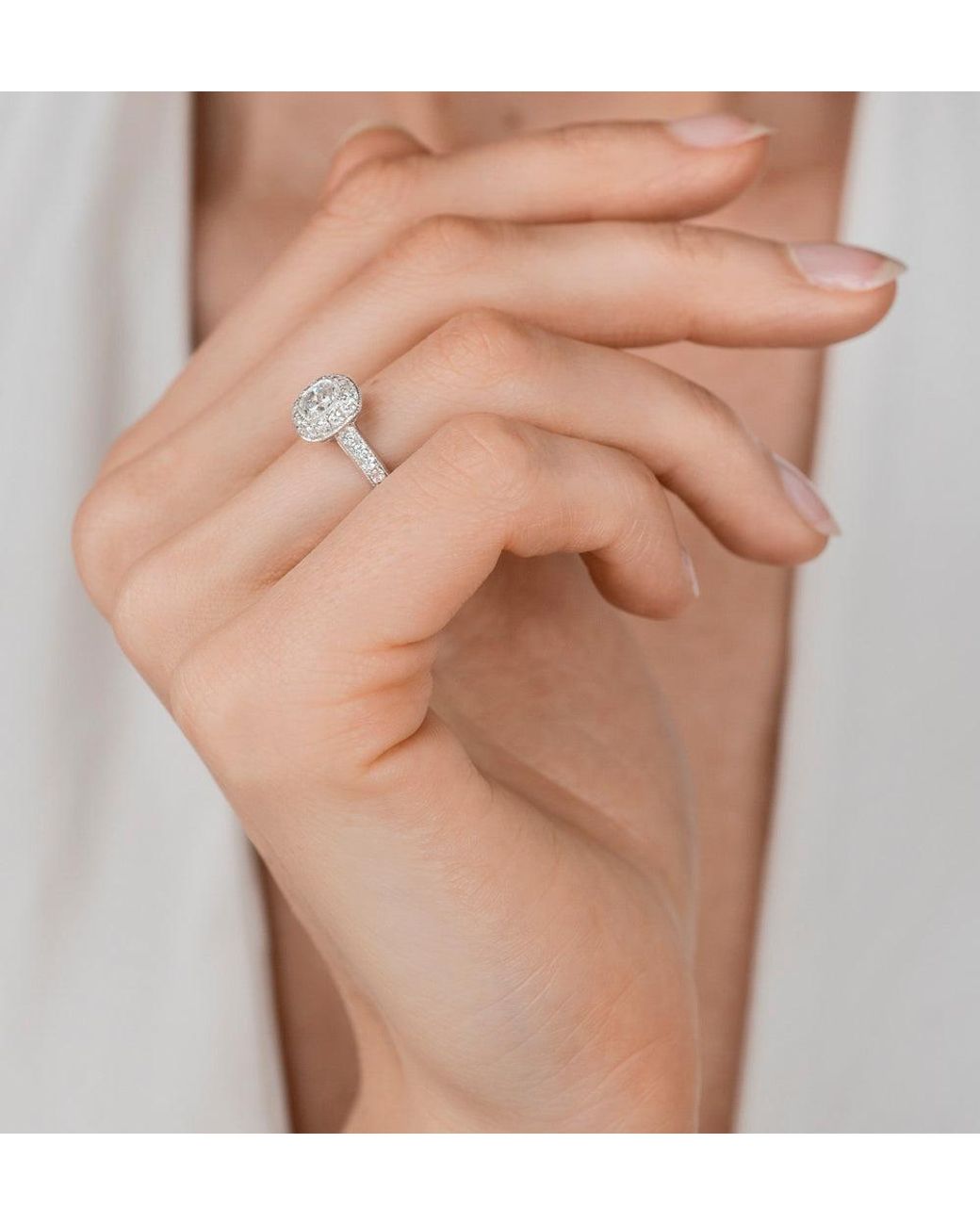 The Diamond Store White Danielle Lab Diamond Engagement Side Stone Ring 2.10Ct F/Vs1