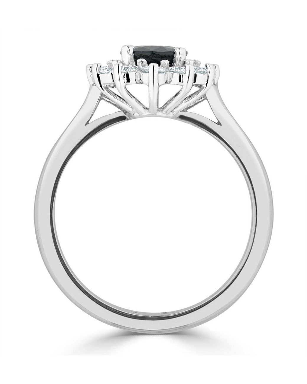 The Diamond Store Blue Sapphire 1.55Ct And Diamond 0.50Ct 18K Ring