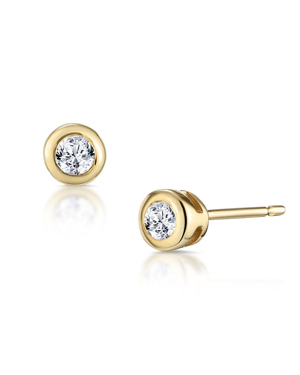 The Diamond Store Metallic Stud Earrings 0.10Ct Diamond 9K