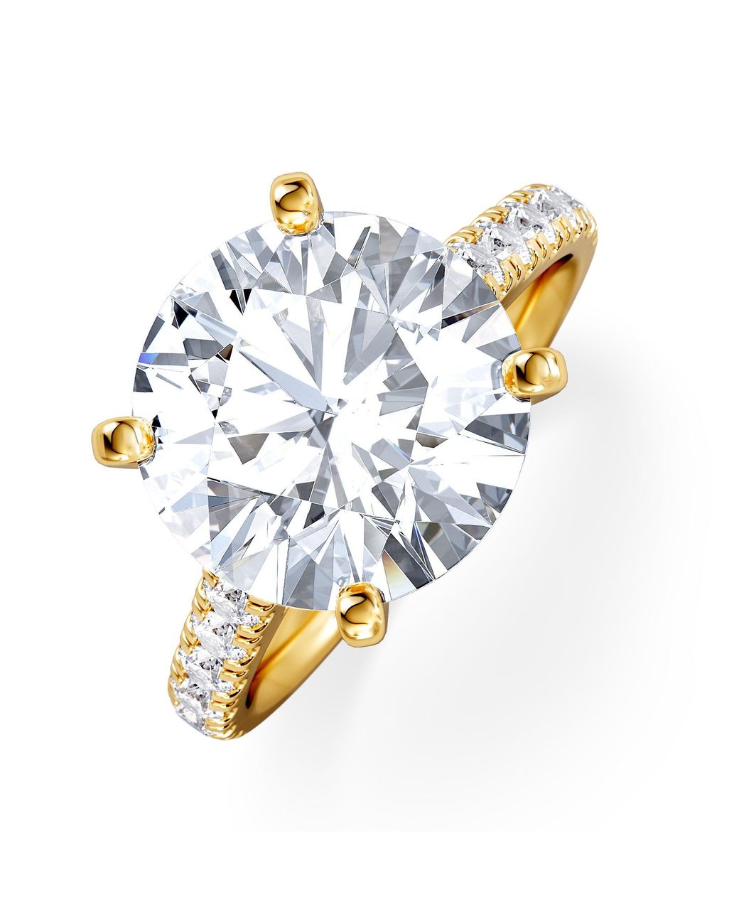 The Diamond Store Metallic Natalia 5.65Ct Lab Diamond Round Cut Engagement Ring